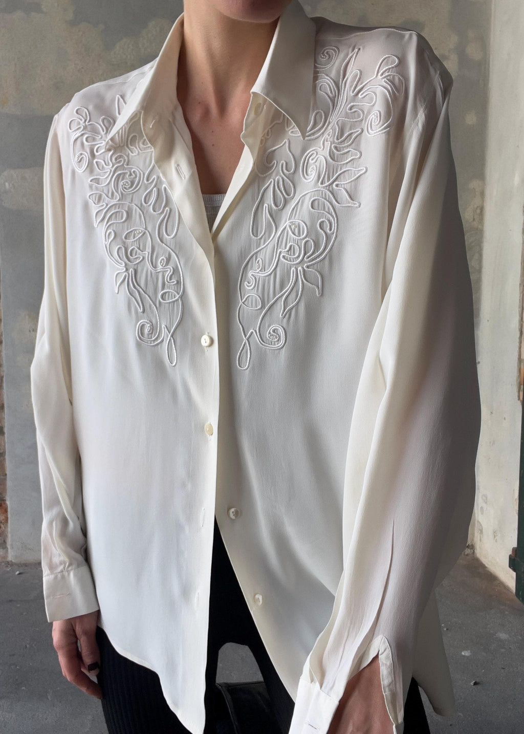 Camicia romantica vintage ricamata