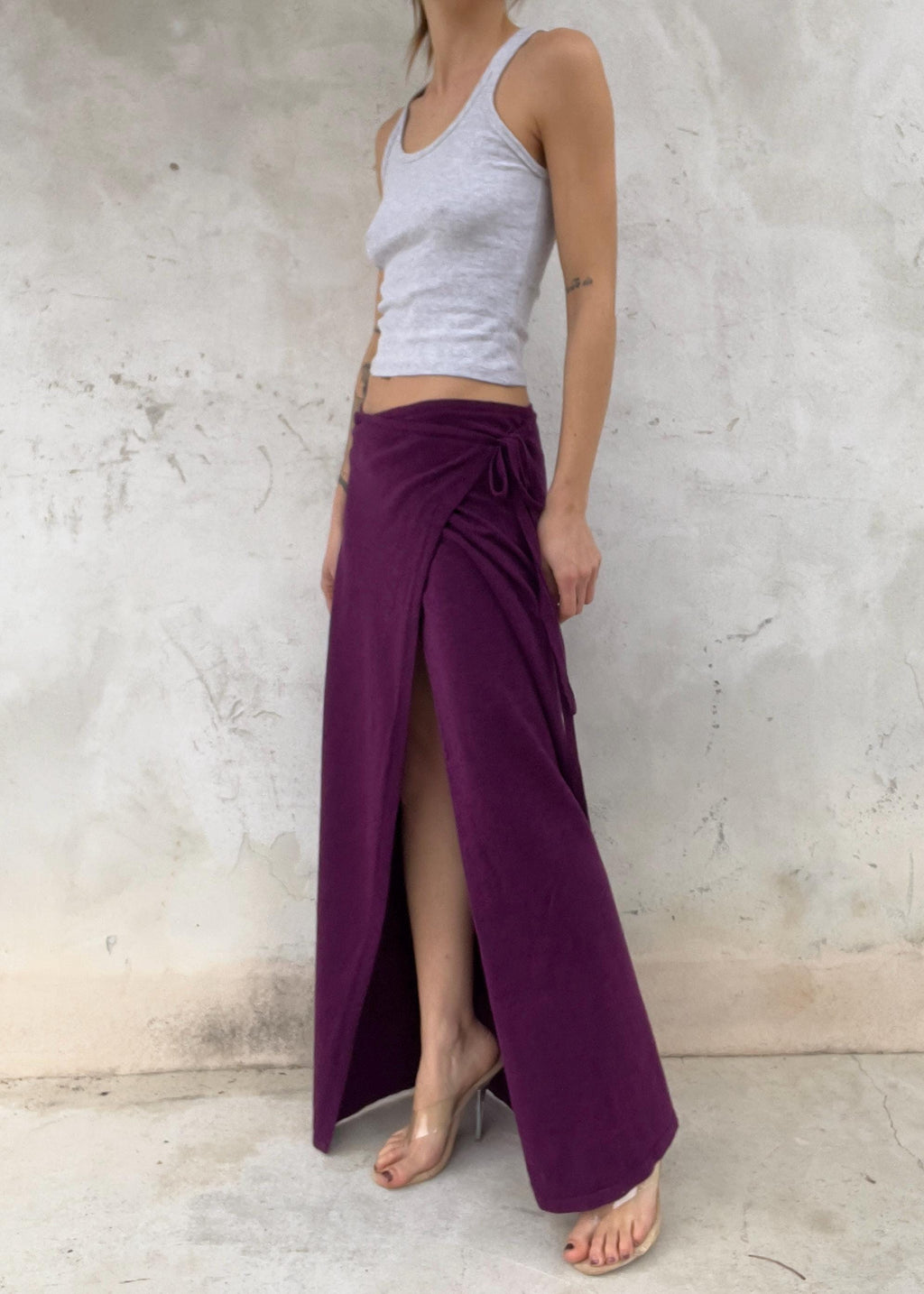 Gonna pareo viola in Cashmere