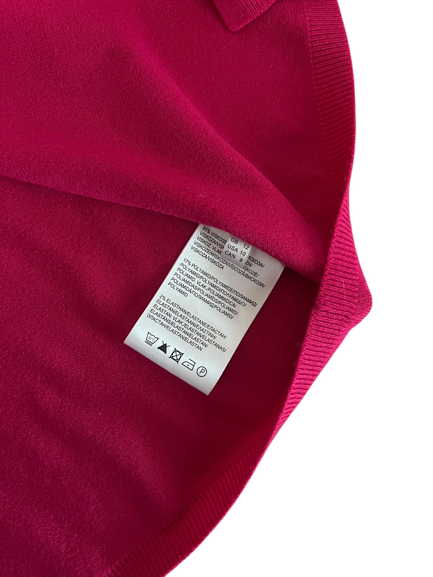 Cardigan crop pop color fuchsia con laccio sul collo Morbidissimo al tatto