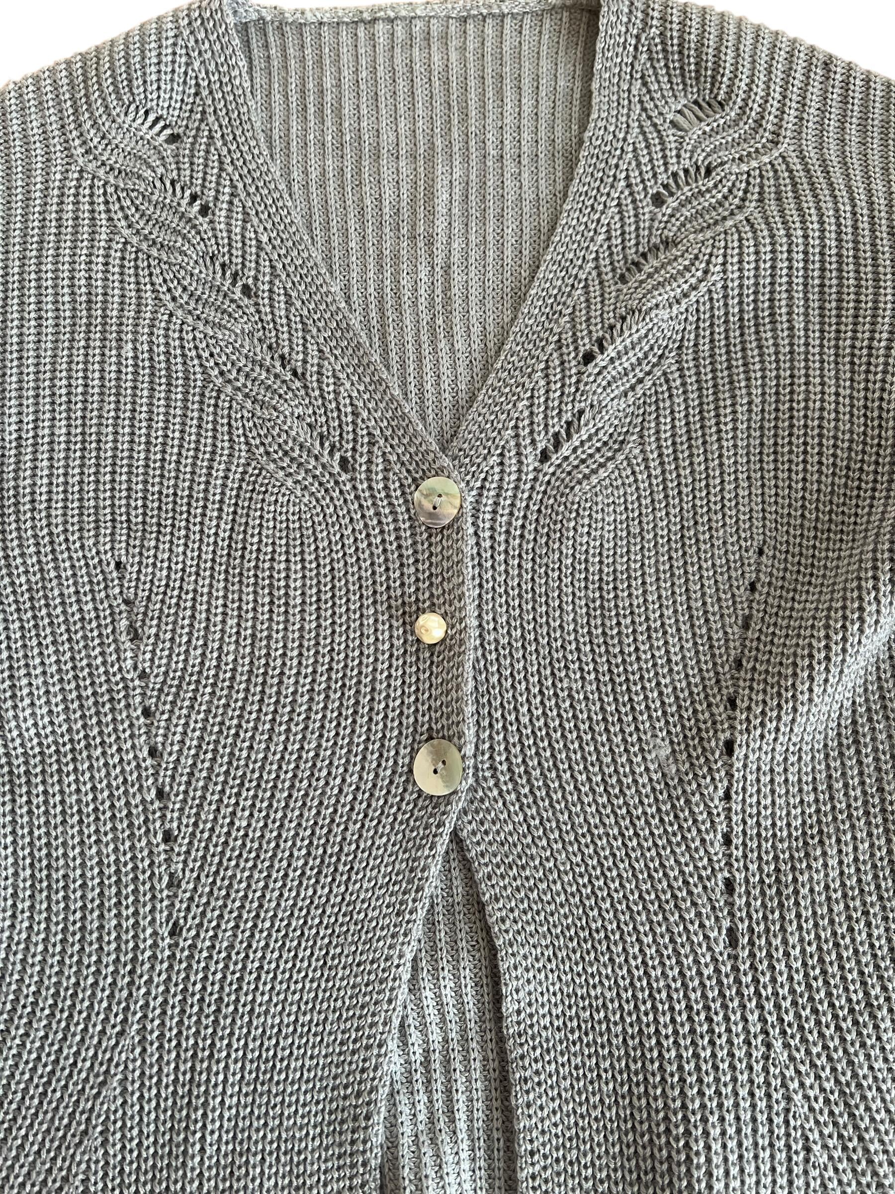 Cardigan maglia grigio con bottoni madreperla