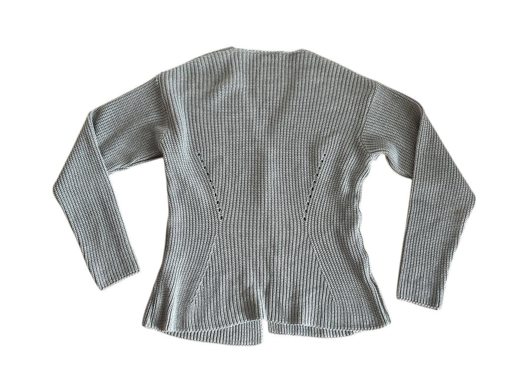 Cardigan maglia grigio con bottoni madreperla