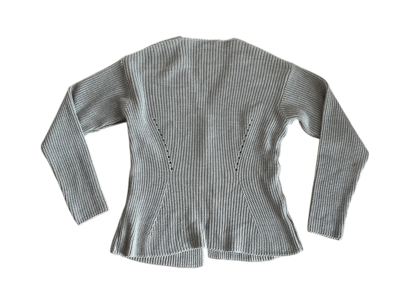 Cardigan maglia grigio con bottoni madreperla