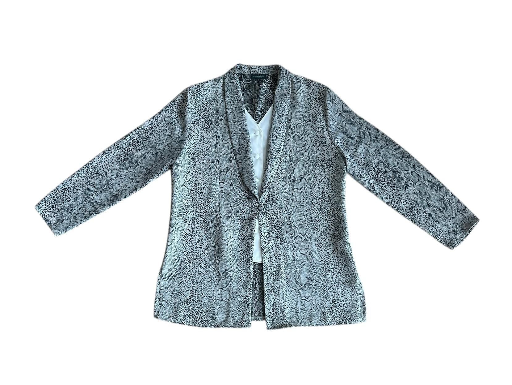 Giacca grigia leggera vintage pitone
