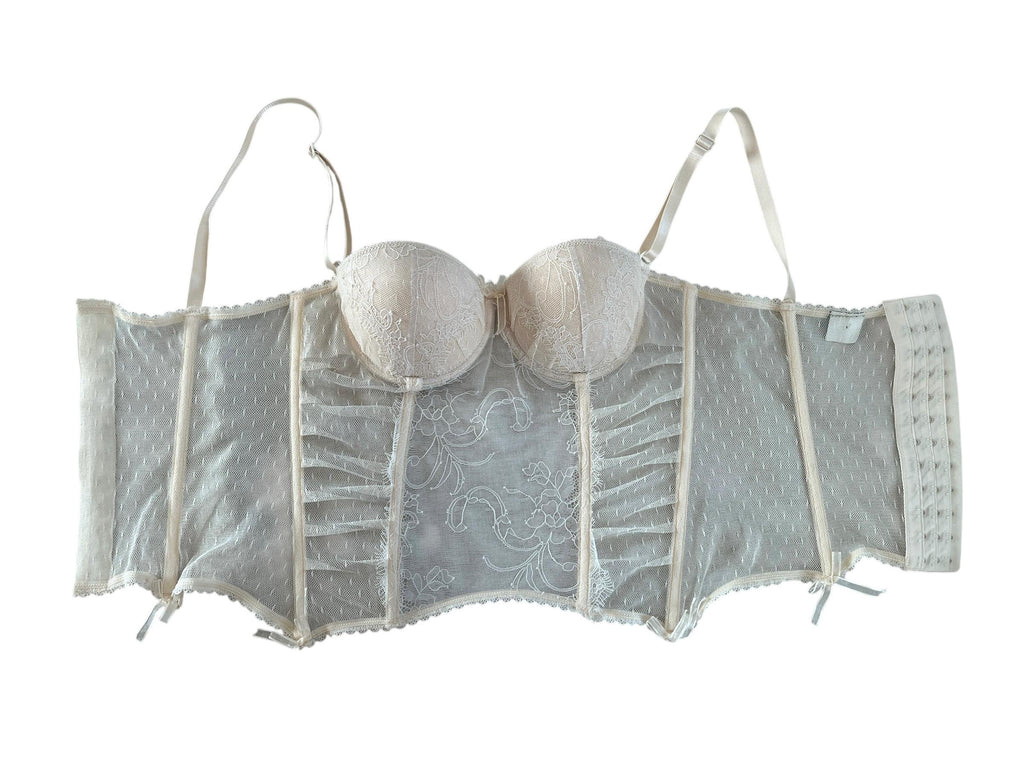 Corsetto in pizzo con stecche e ganci e spalline regolabili