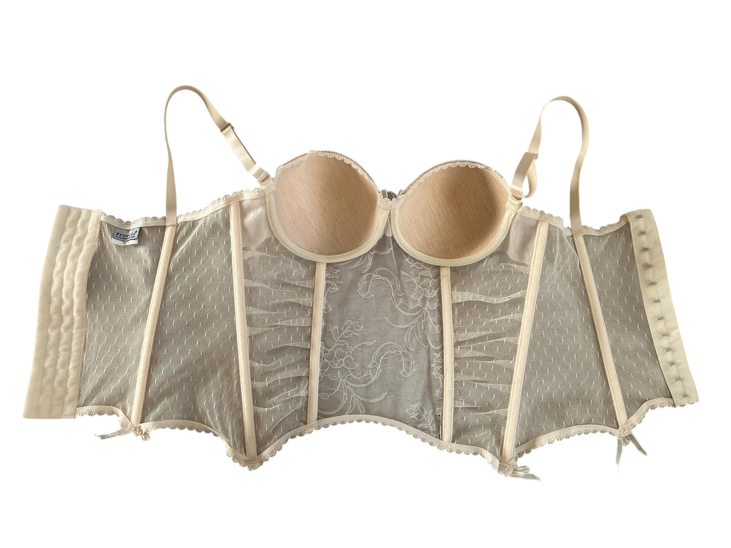 Corsetto in pizzo con stecche e ganci e spalline regolabili