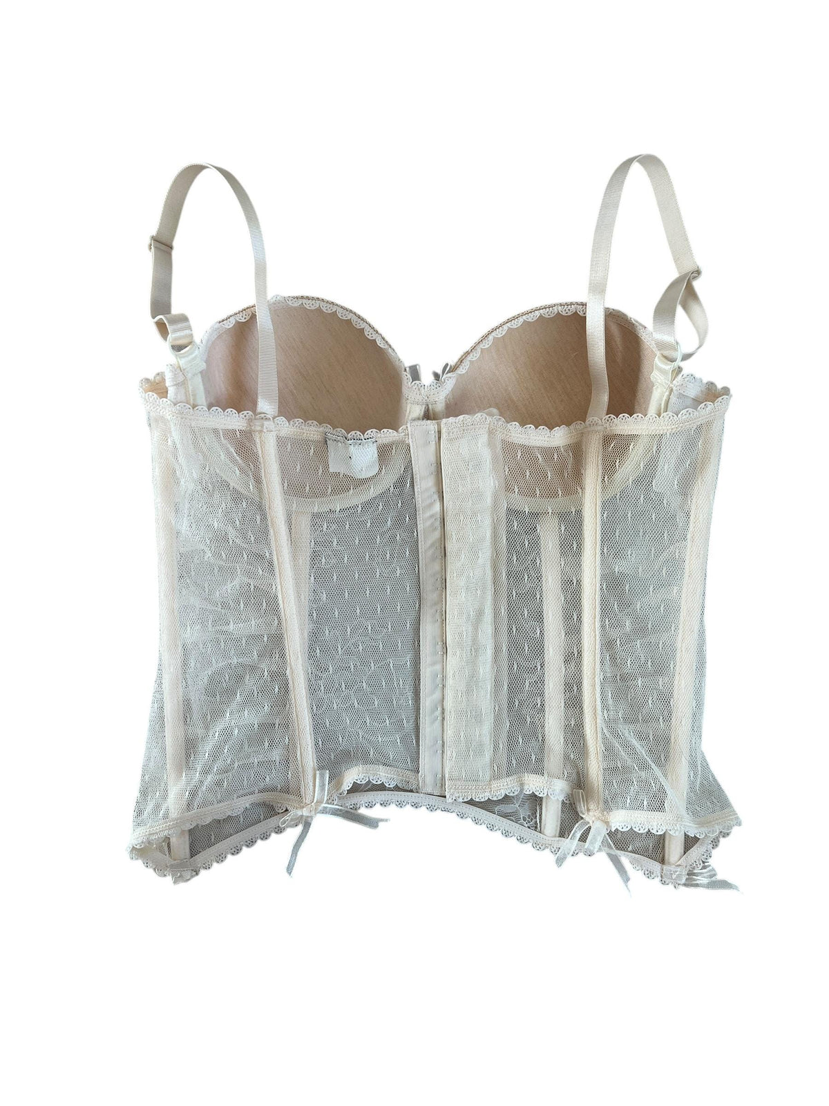 Corsetto in pizzo con stecche e ganci e spalline regolabili