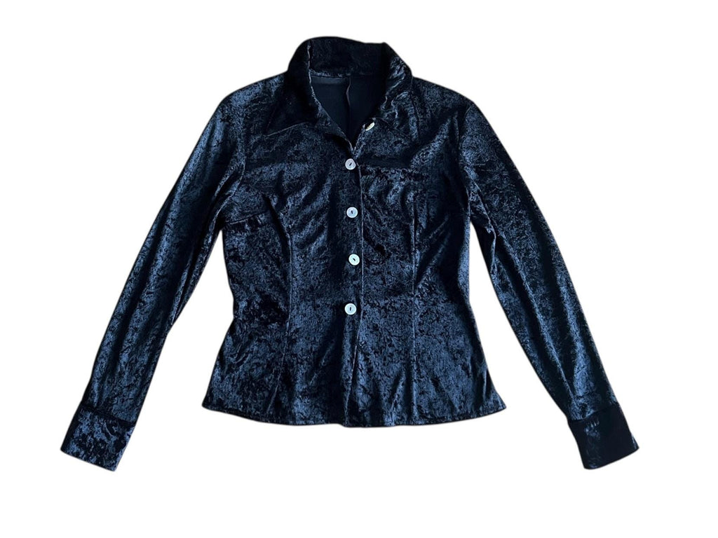 Camicia in velluto nera leggera