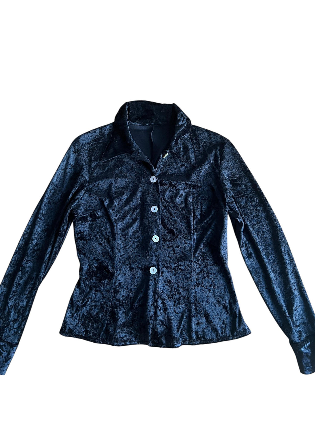 Camicia in velluto nera leggera