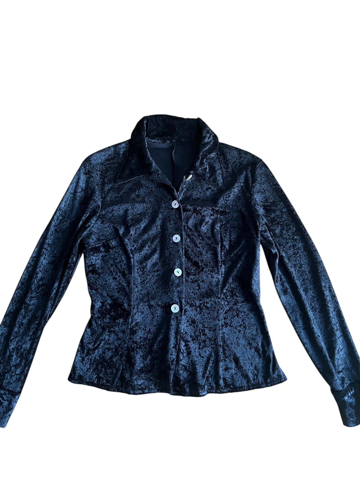 Camicia in velluto nera leggera