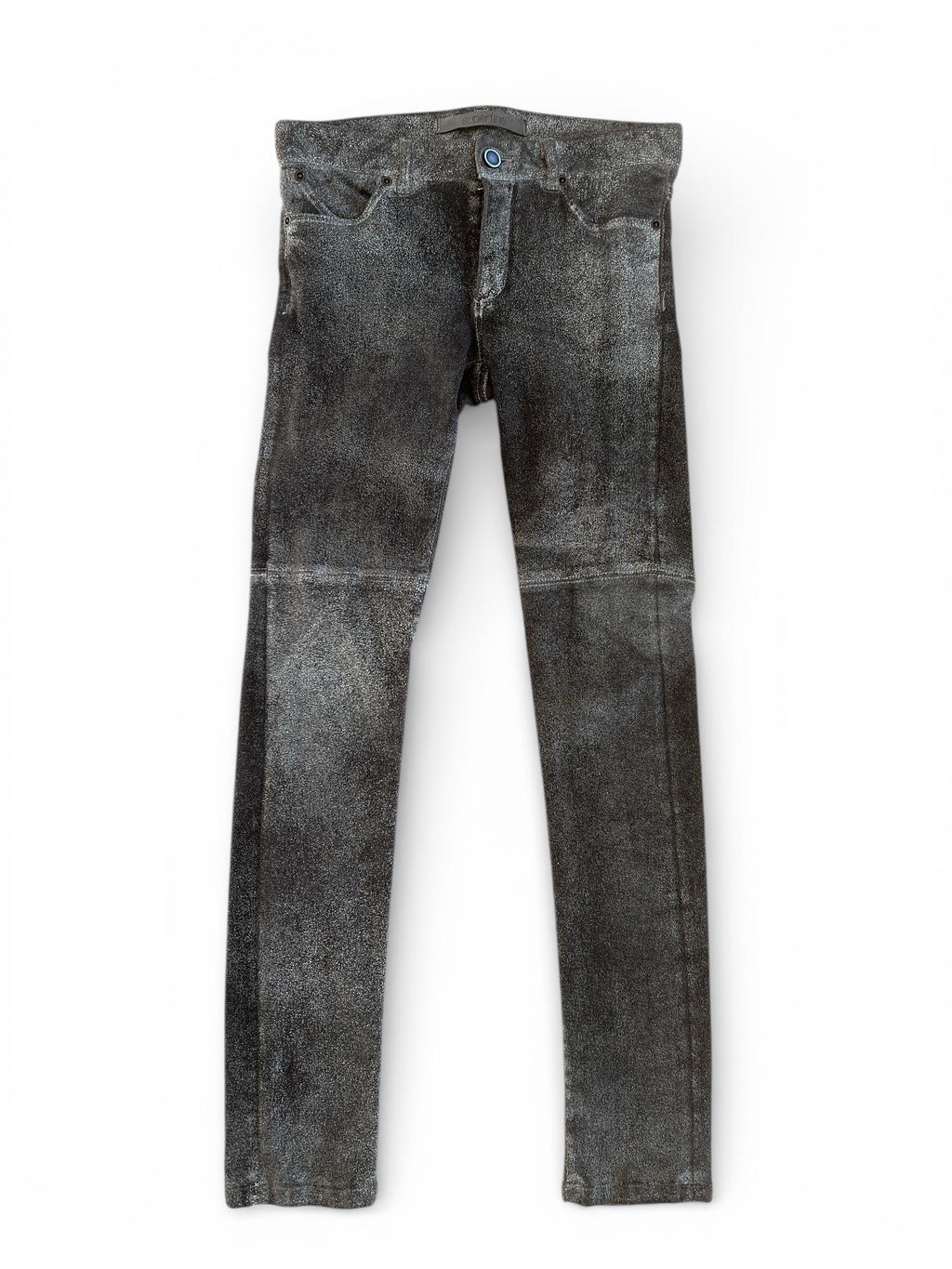 Pantaloni simil suede effetto invecchiato