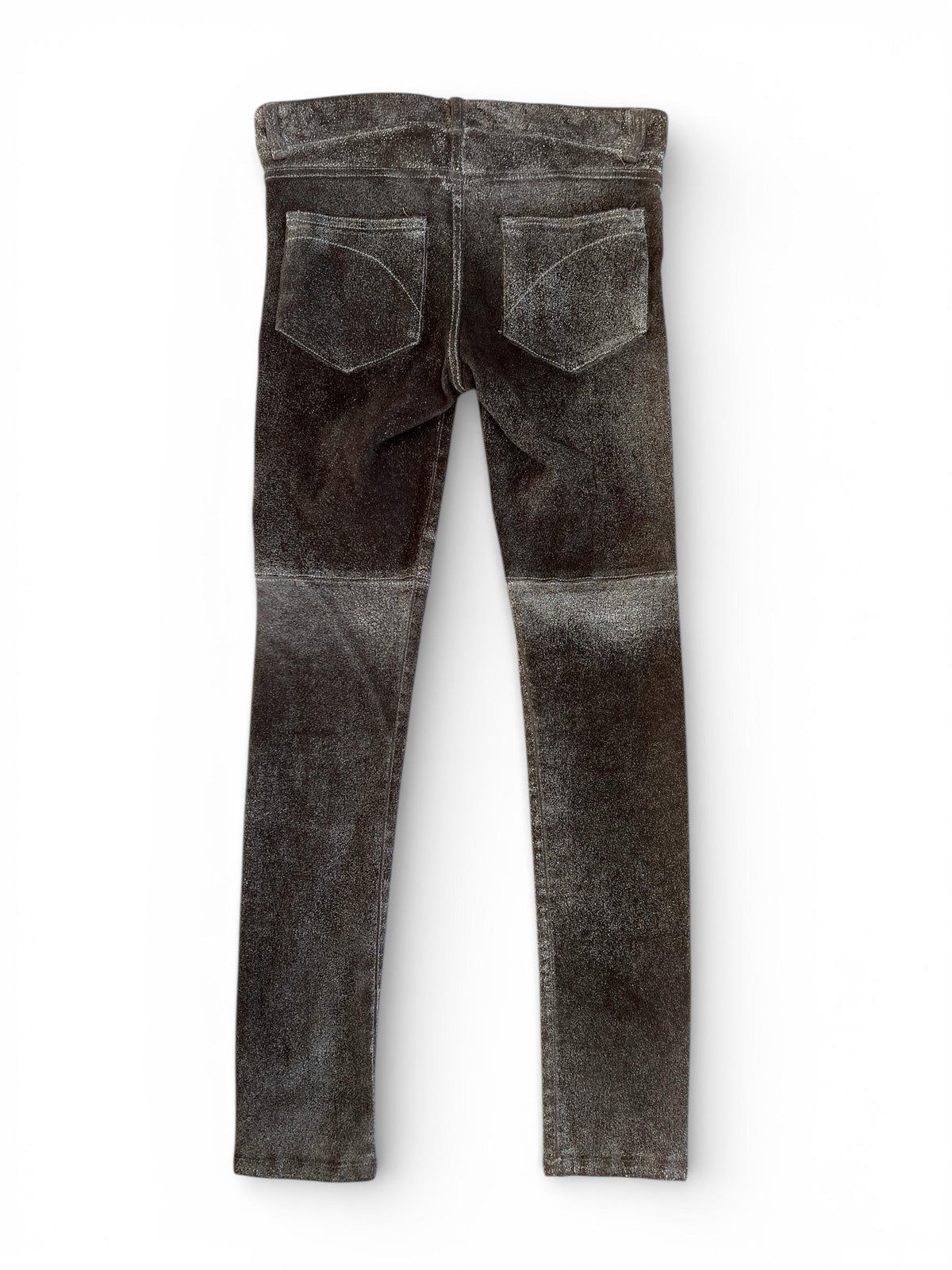 Pantaloni simil suede effetto invecchiato