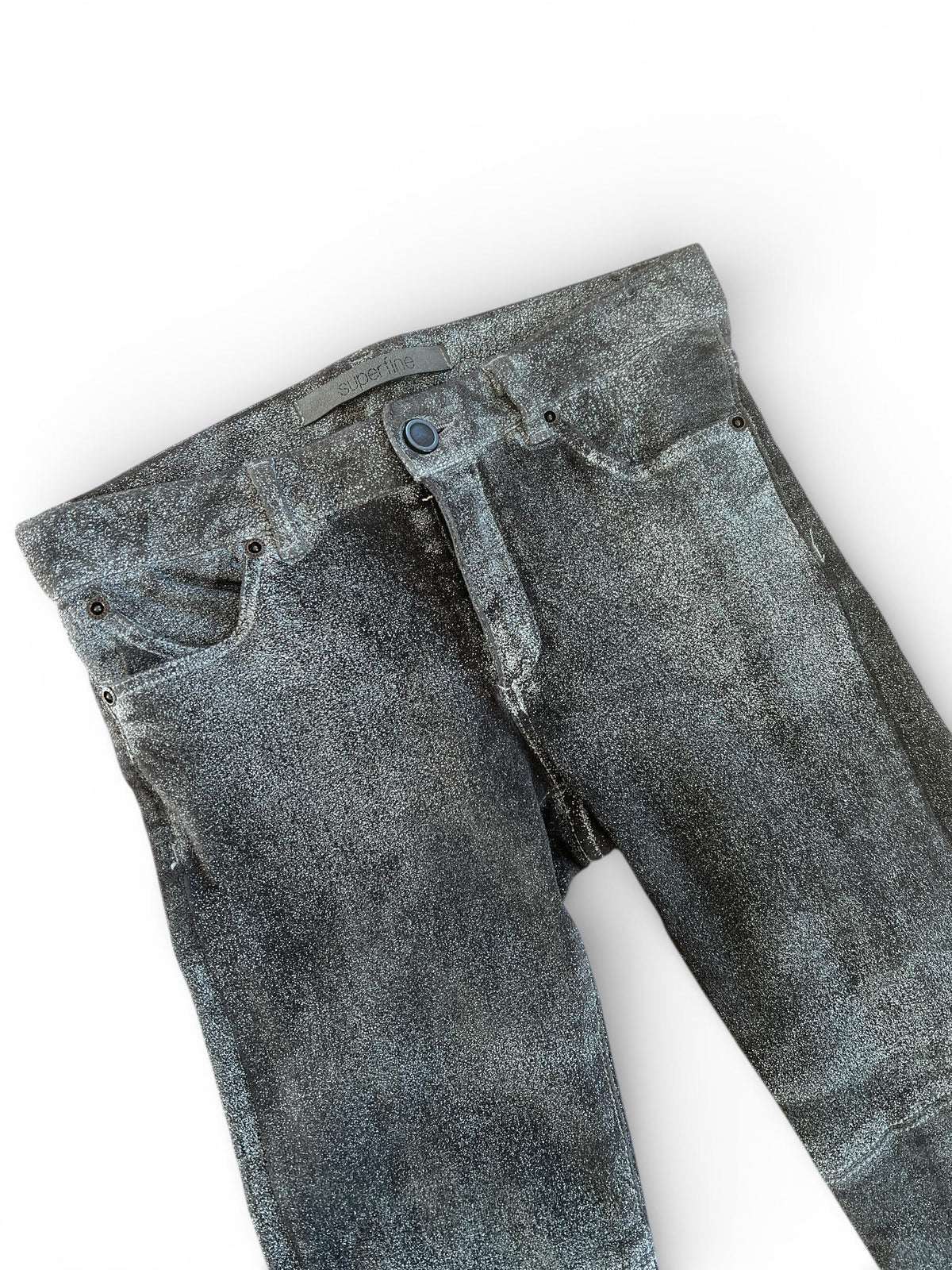 Pantaloni simil suede effetto invecchiato