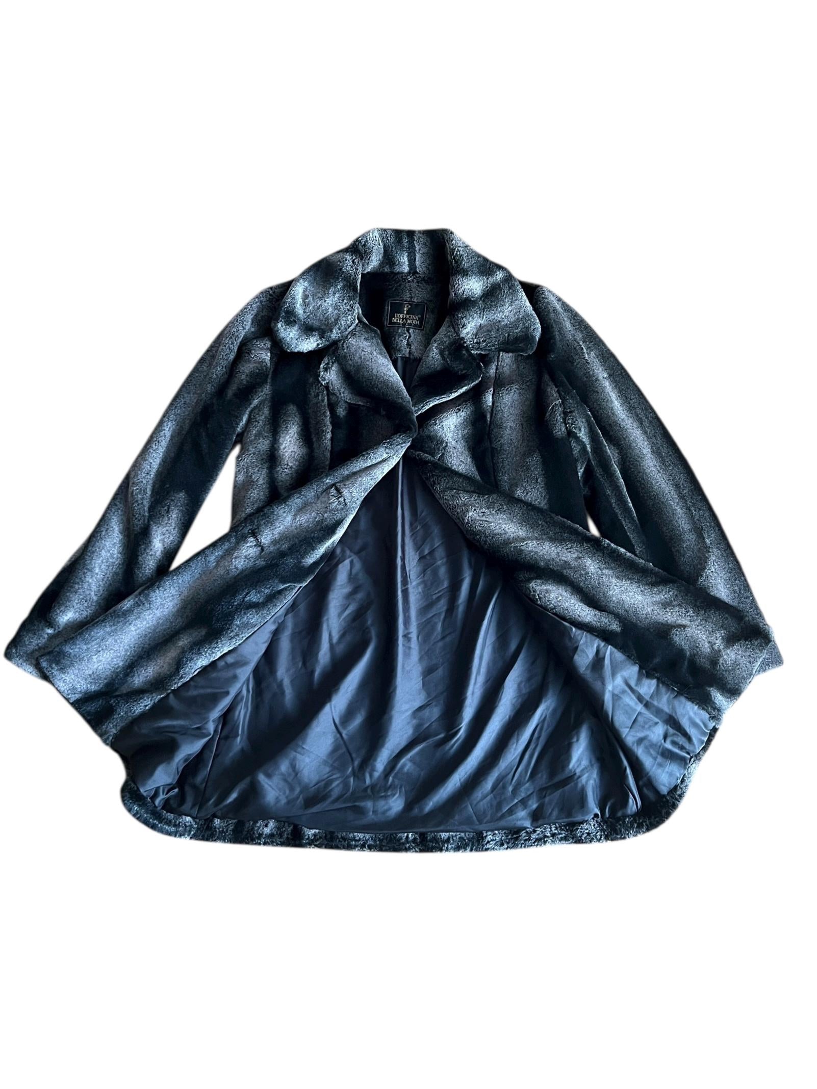 Pelliccia sfumata grigio-nero