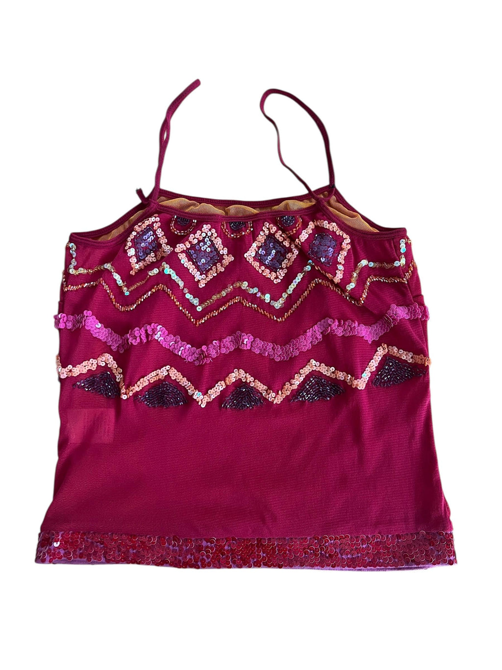 Top vintage di tulle mesh ricamato