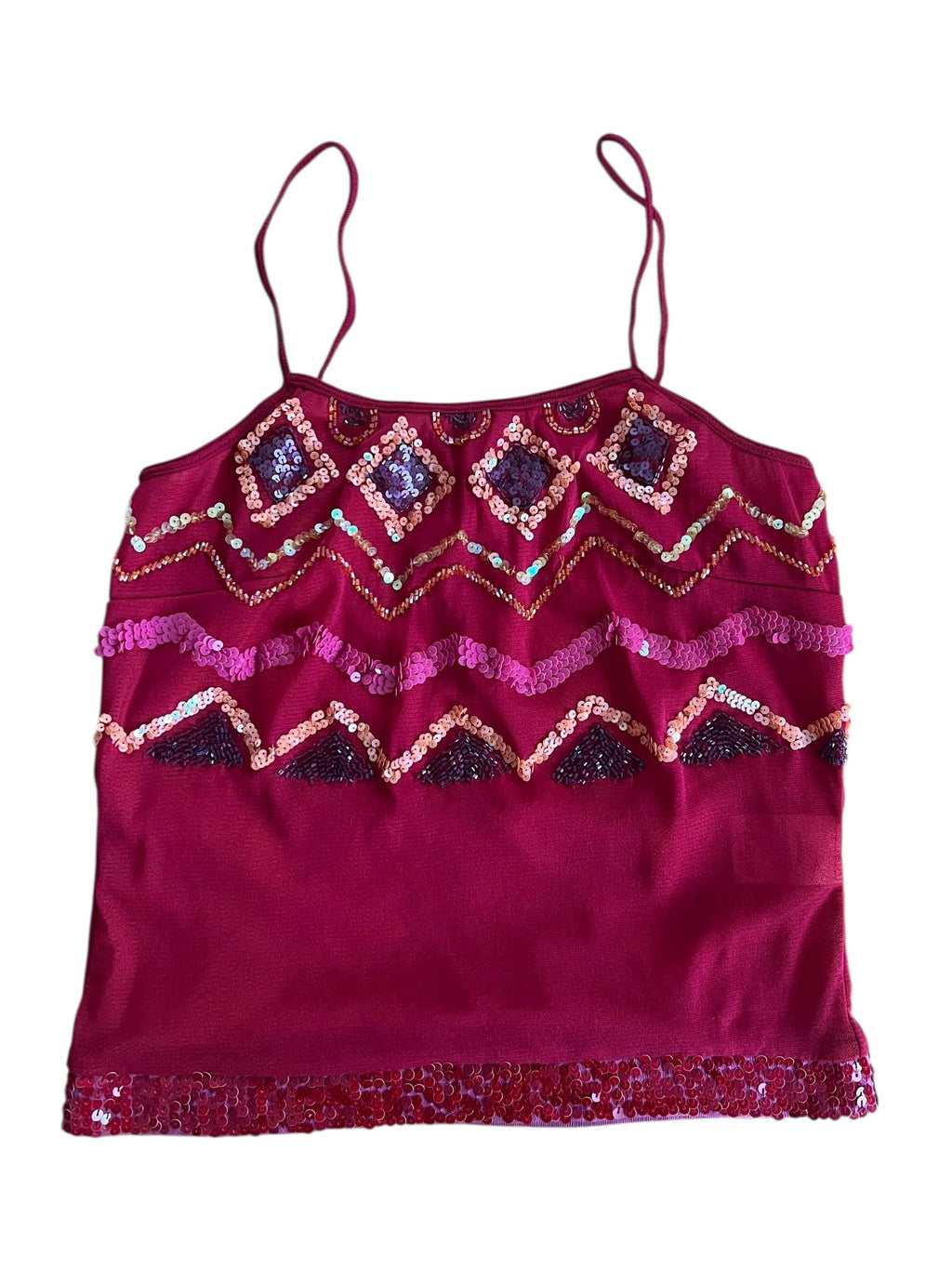 Top vintage di tulle mesh ricamato
