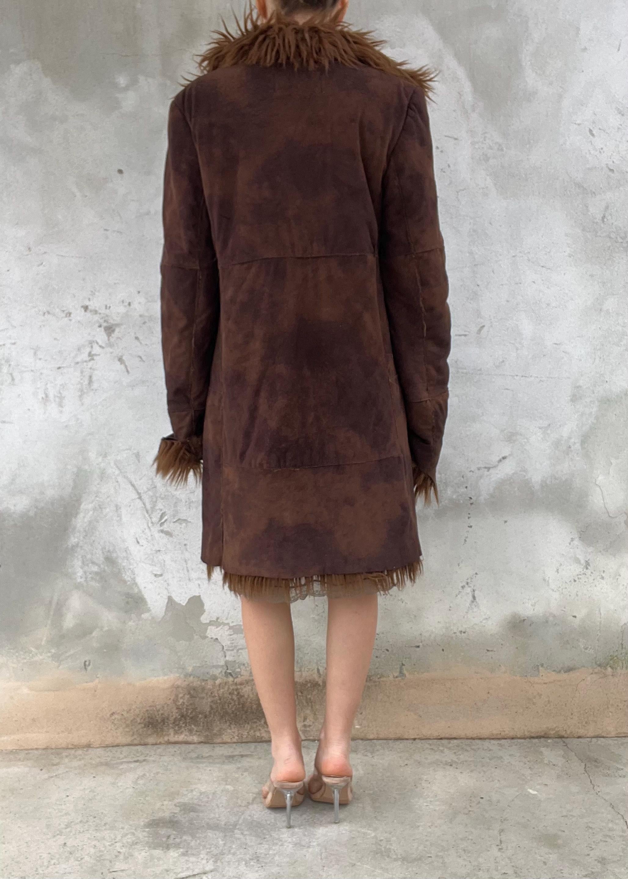 Cappotto finta pelliccia anni '90 marrone