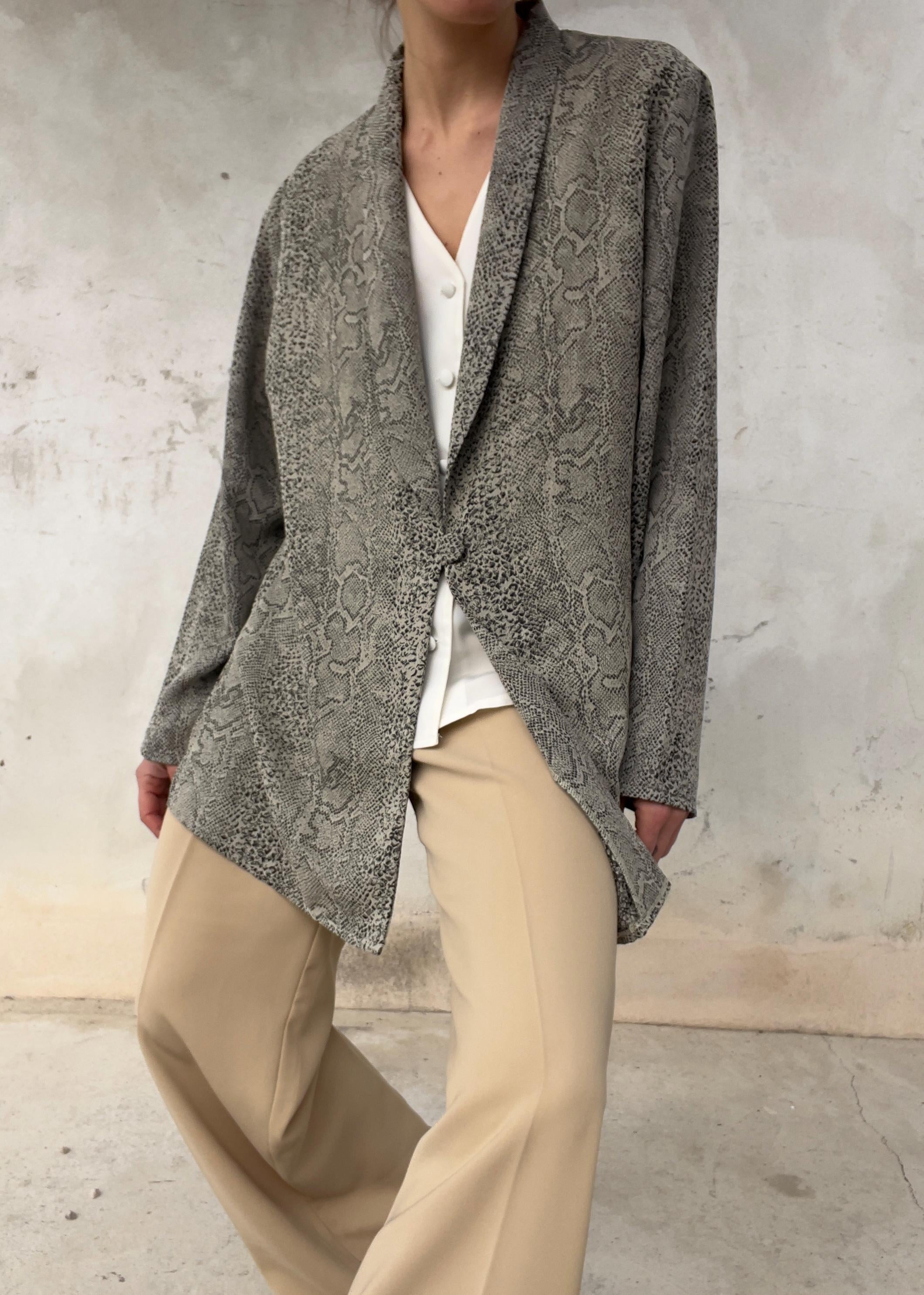 Giacca grigia leggera vintage pitone