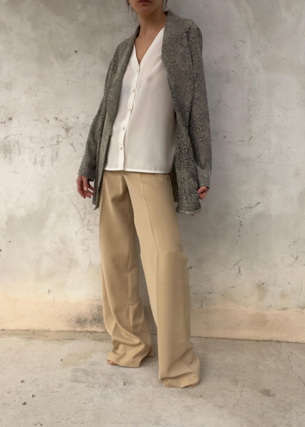 Giacca grigia leggera vintage pitone