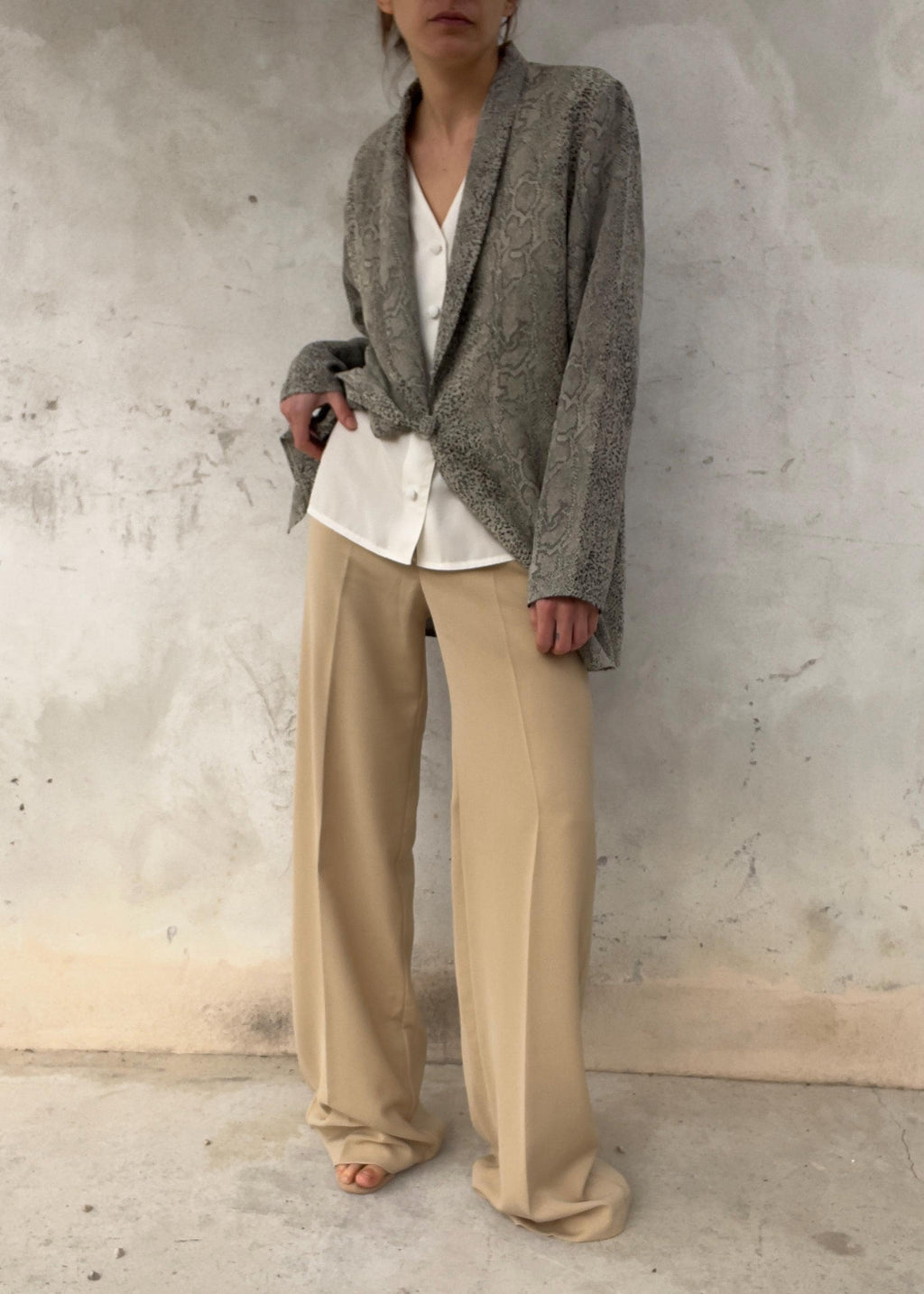 Giacca grigia leggera vintage pitone