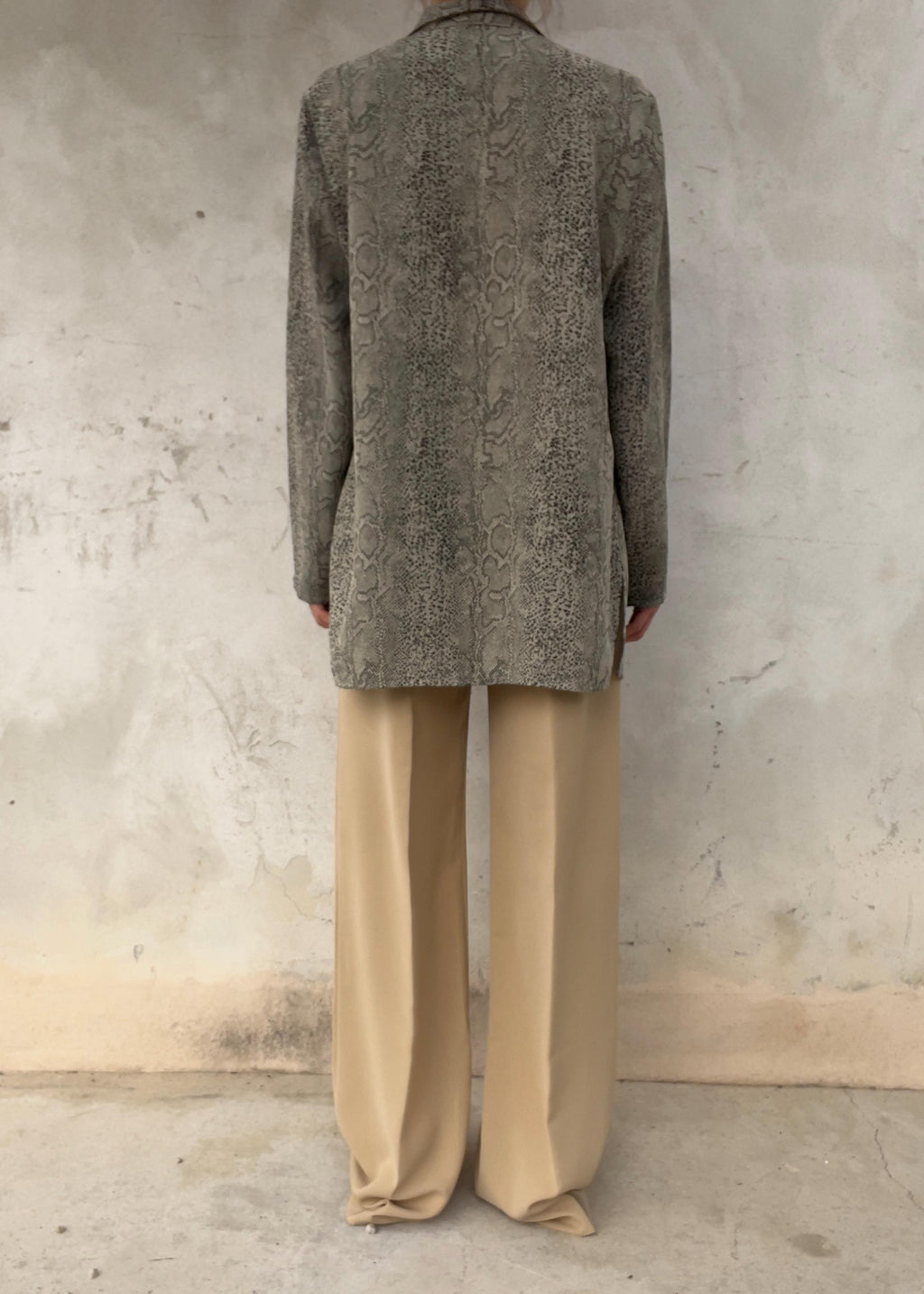 Giacca grigia leggera vintage pitone