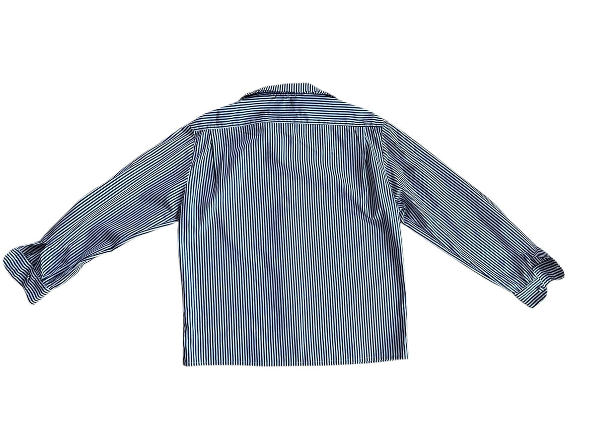 Camicia a righe con colletto ricamato