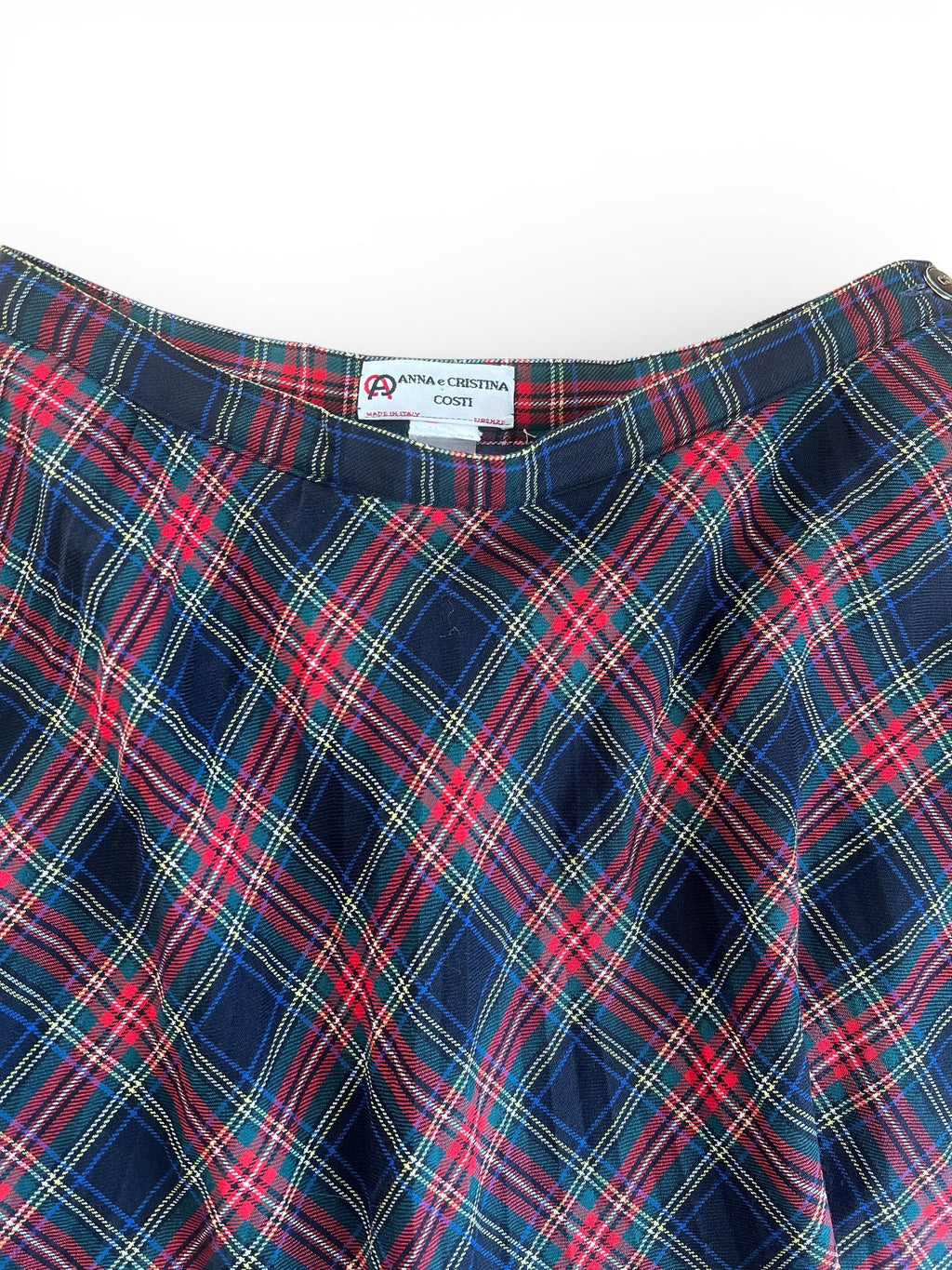 Gonna vintage scozzese dai toni classici rosso e blu