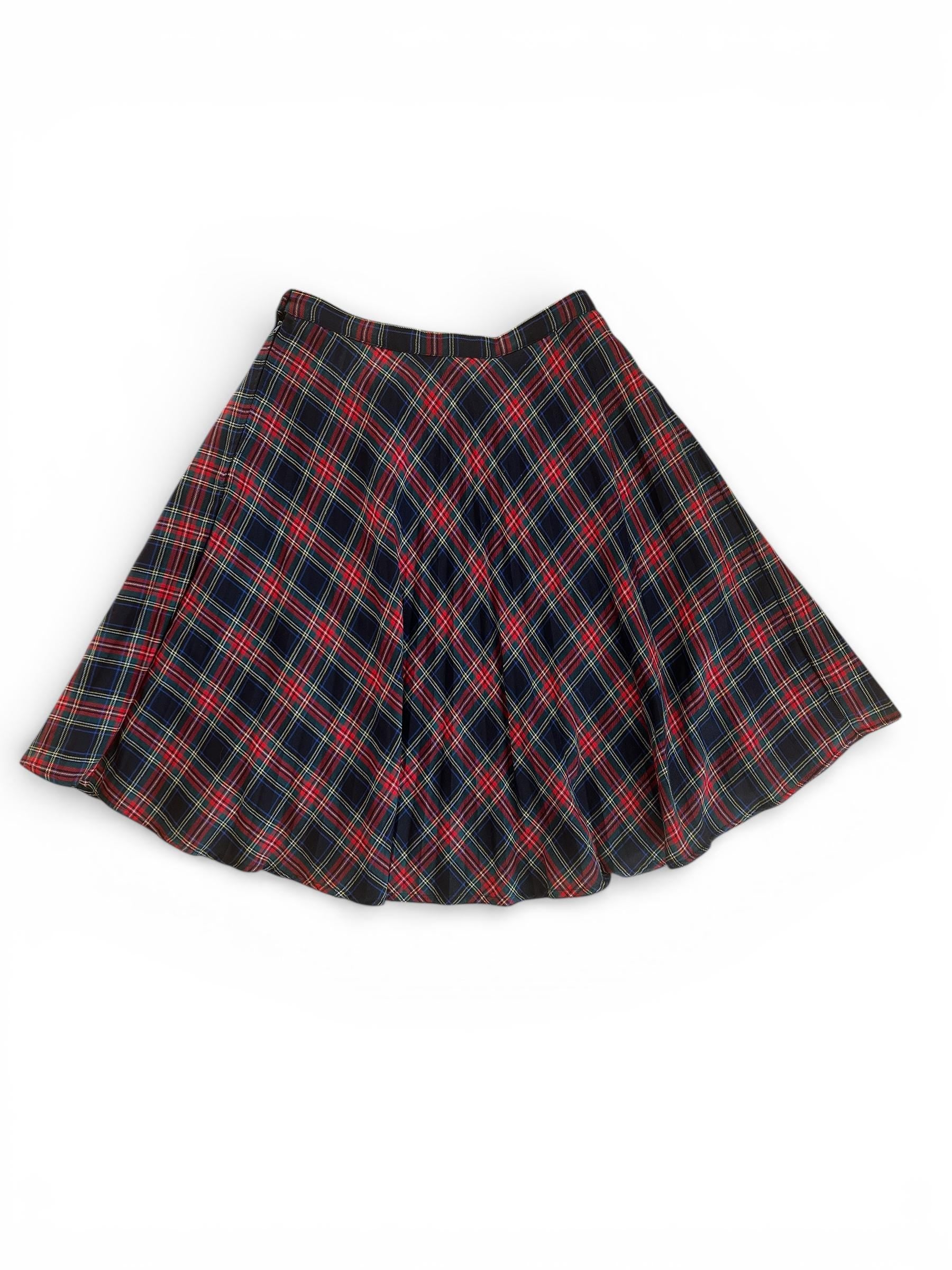 Gonna vintage scozzese dai toni classici rosso e blu