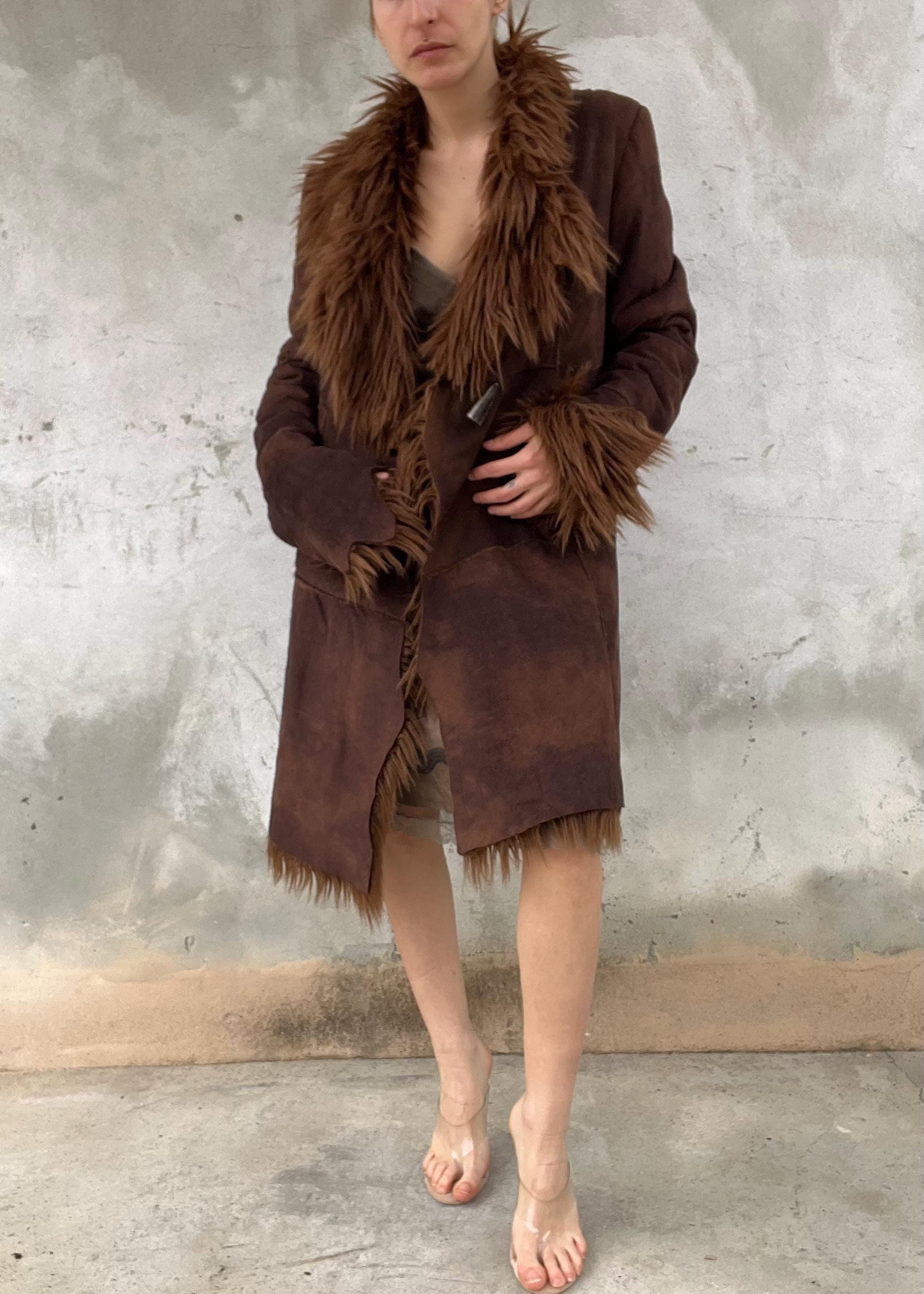Cappotto finta pelliccia anni '90 marrone