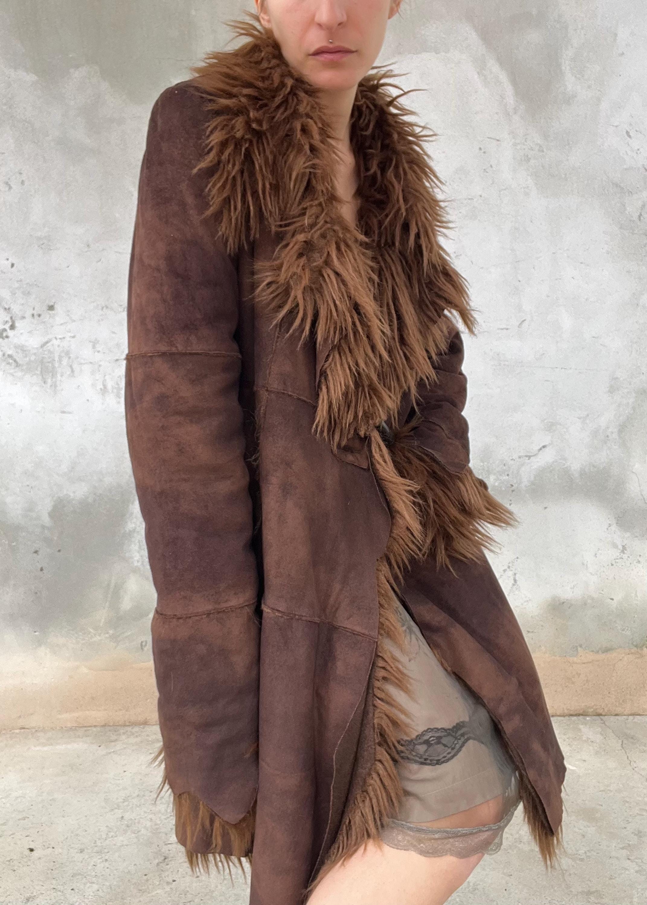 Cappotto finta pelliccia anni '90 marrone