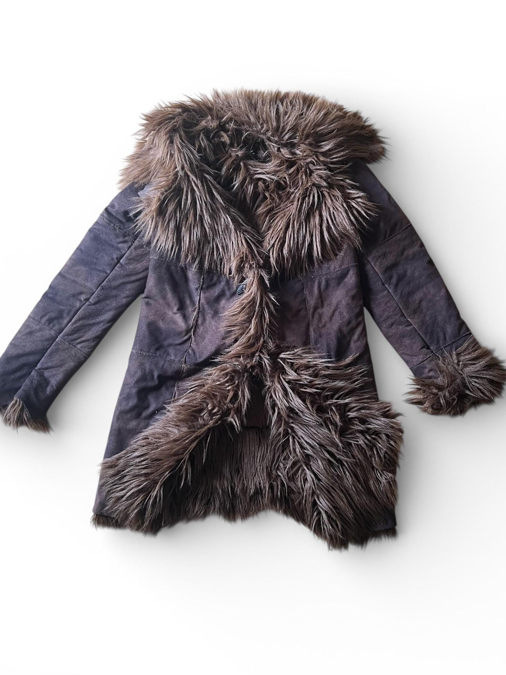 Cappotto finta pelliccia anni '90 marrone