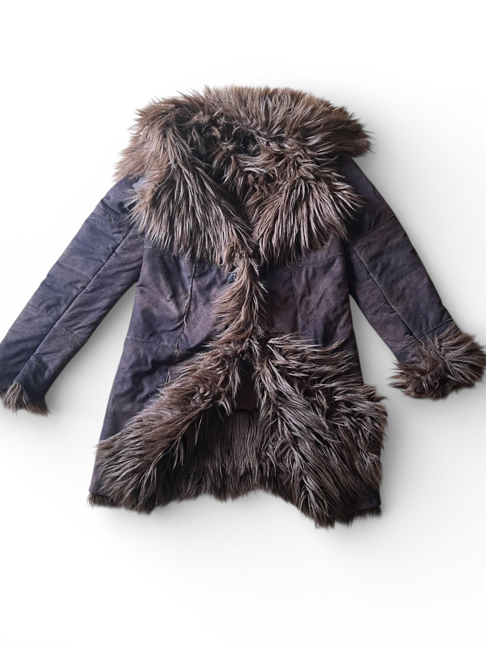 Cappotto finta pelliccia anni '90 marrone