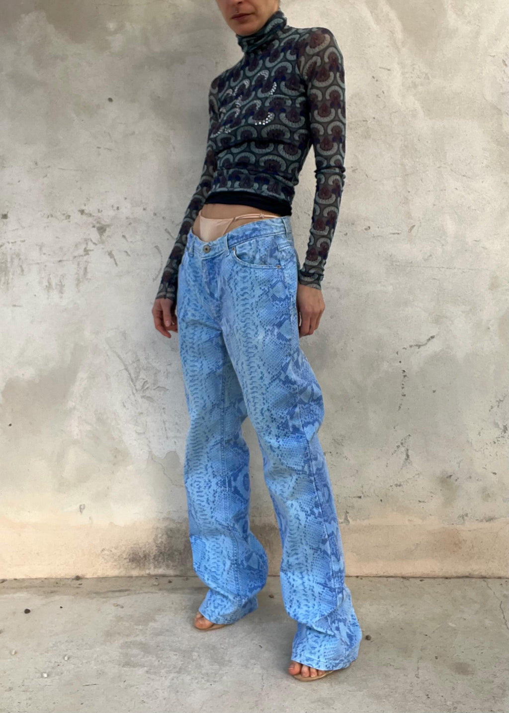 Jeans Vintage GUESS Stampati Effetto Pitone