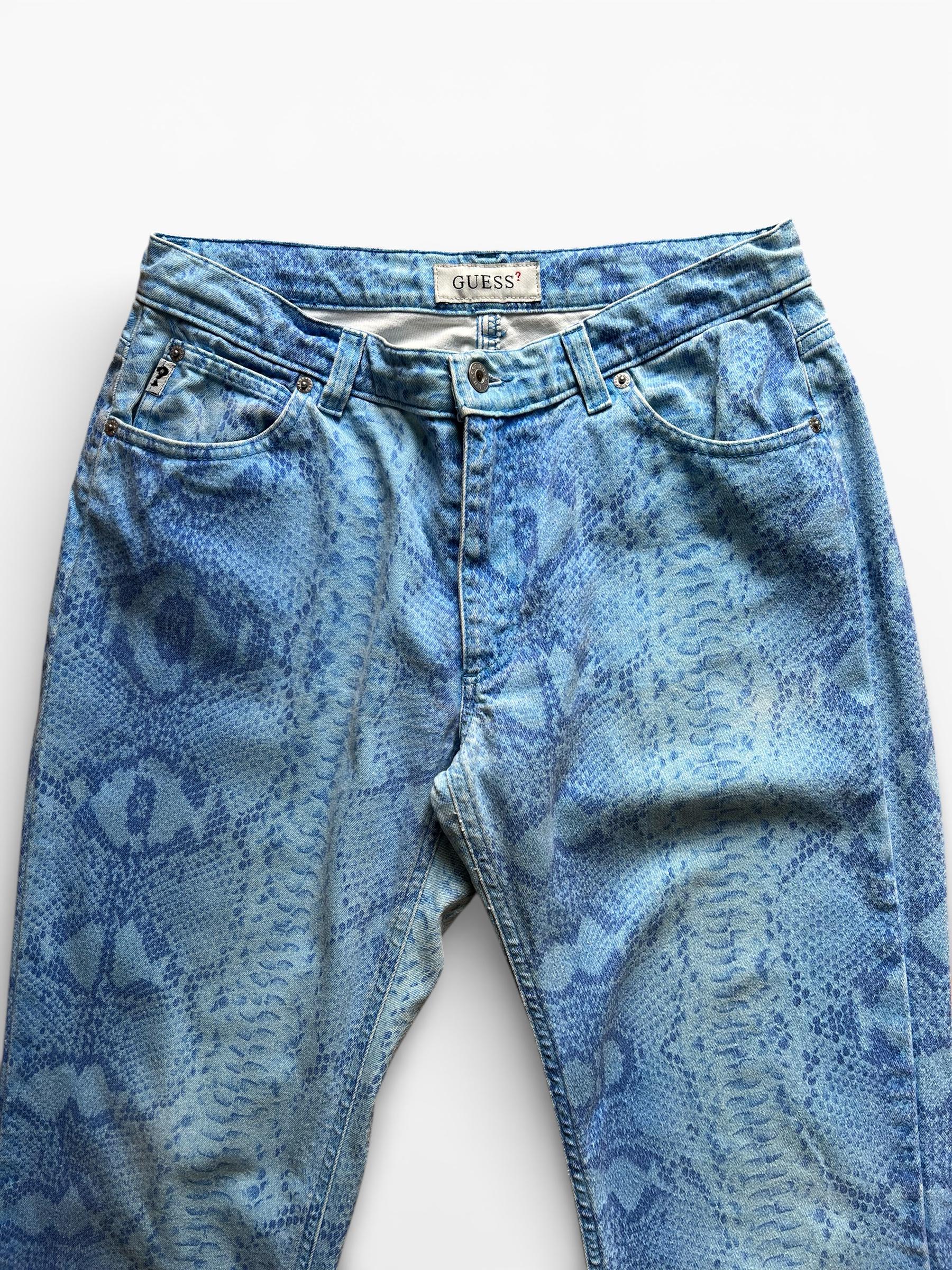 Jeans Vintage GUESS Stampati Effetto Pitone