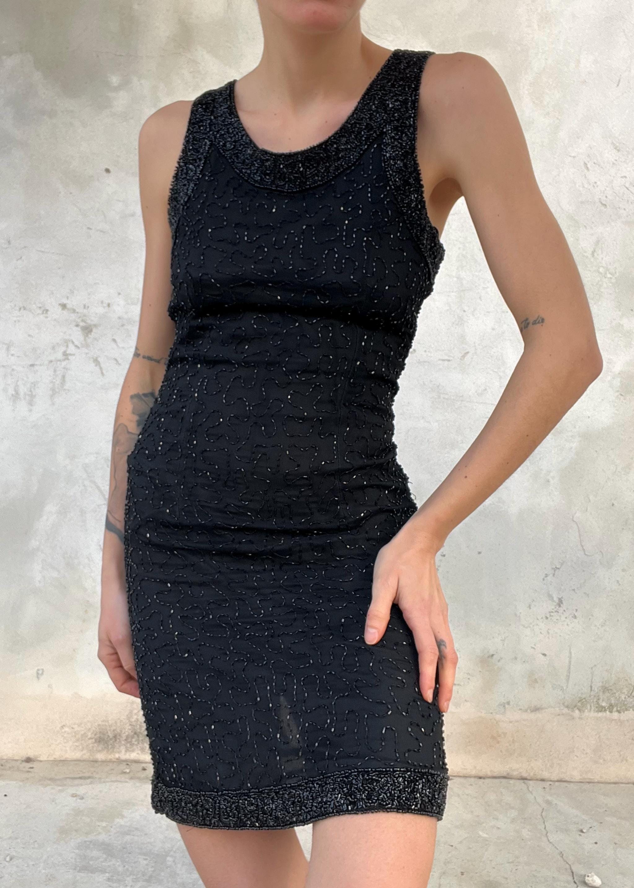 Abito Vintage in Seta Ricamata Lawrence Kazar