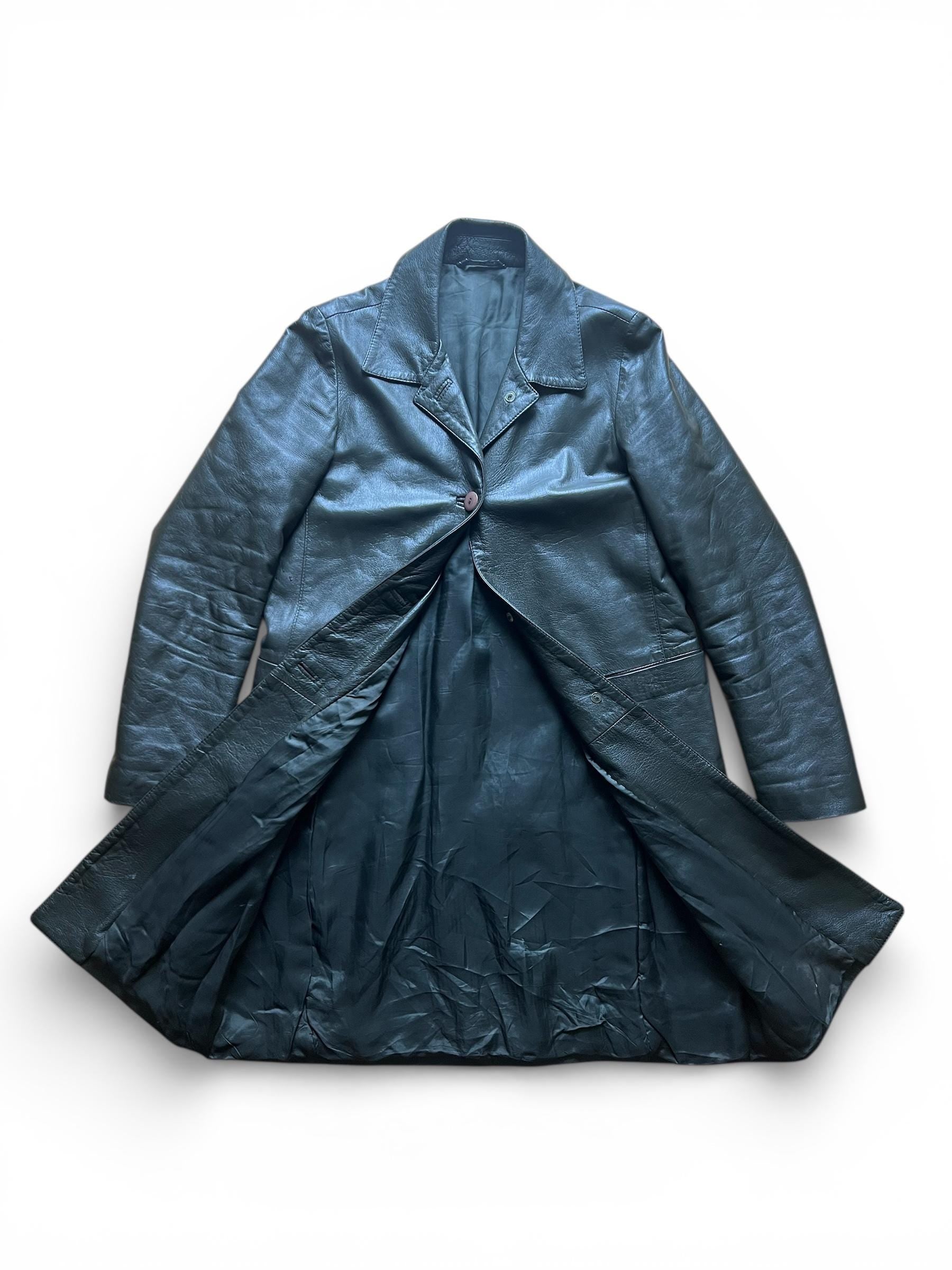 Trench Vintage in Pelle Verde Scuro