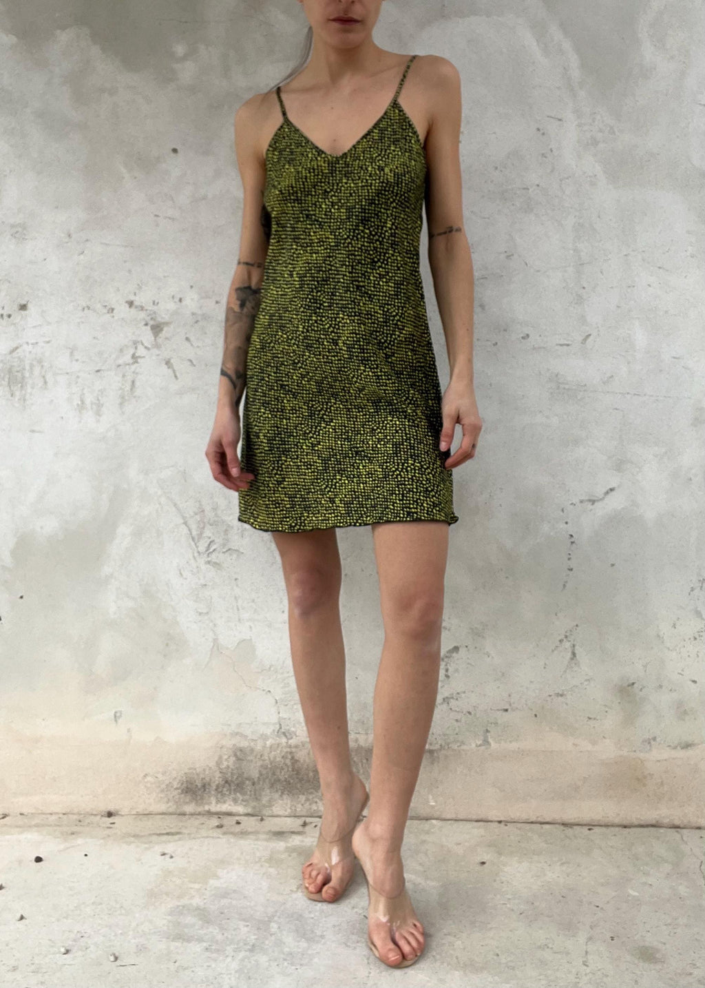 Vestito Mini Vintage con Spalline Sottili