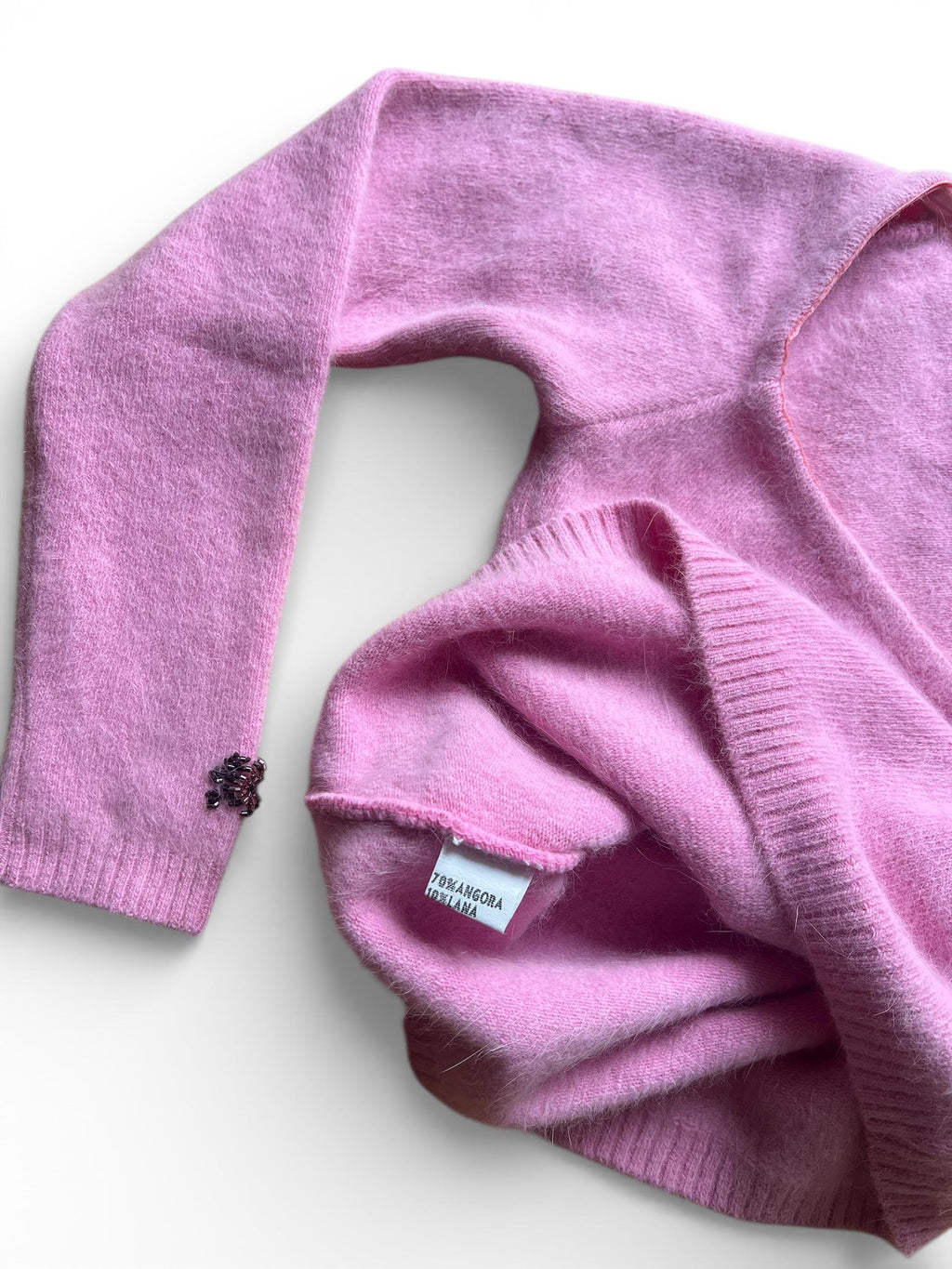 Maglioncino vintage Celine B in angora rosa