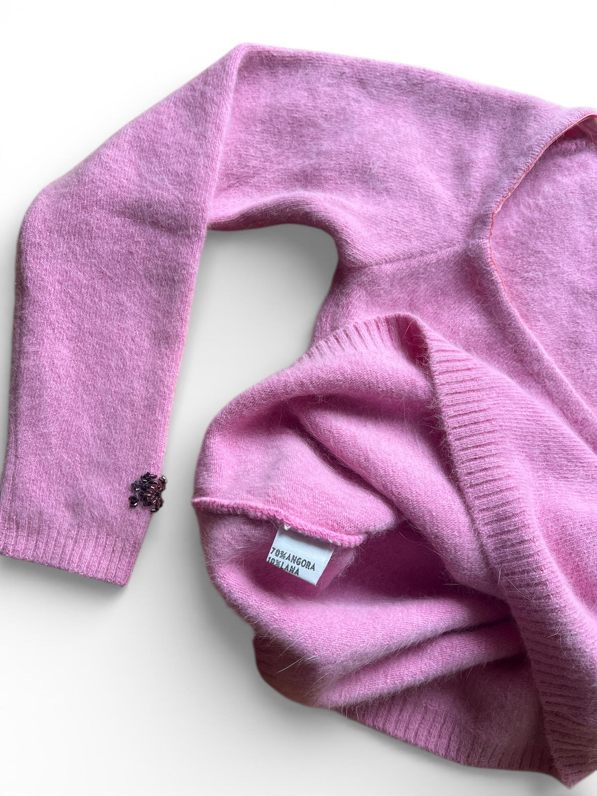 Maglioncino vintage Celine B in angora rosa