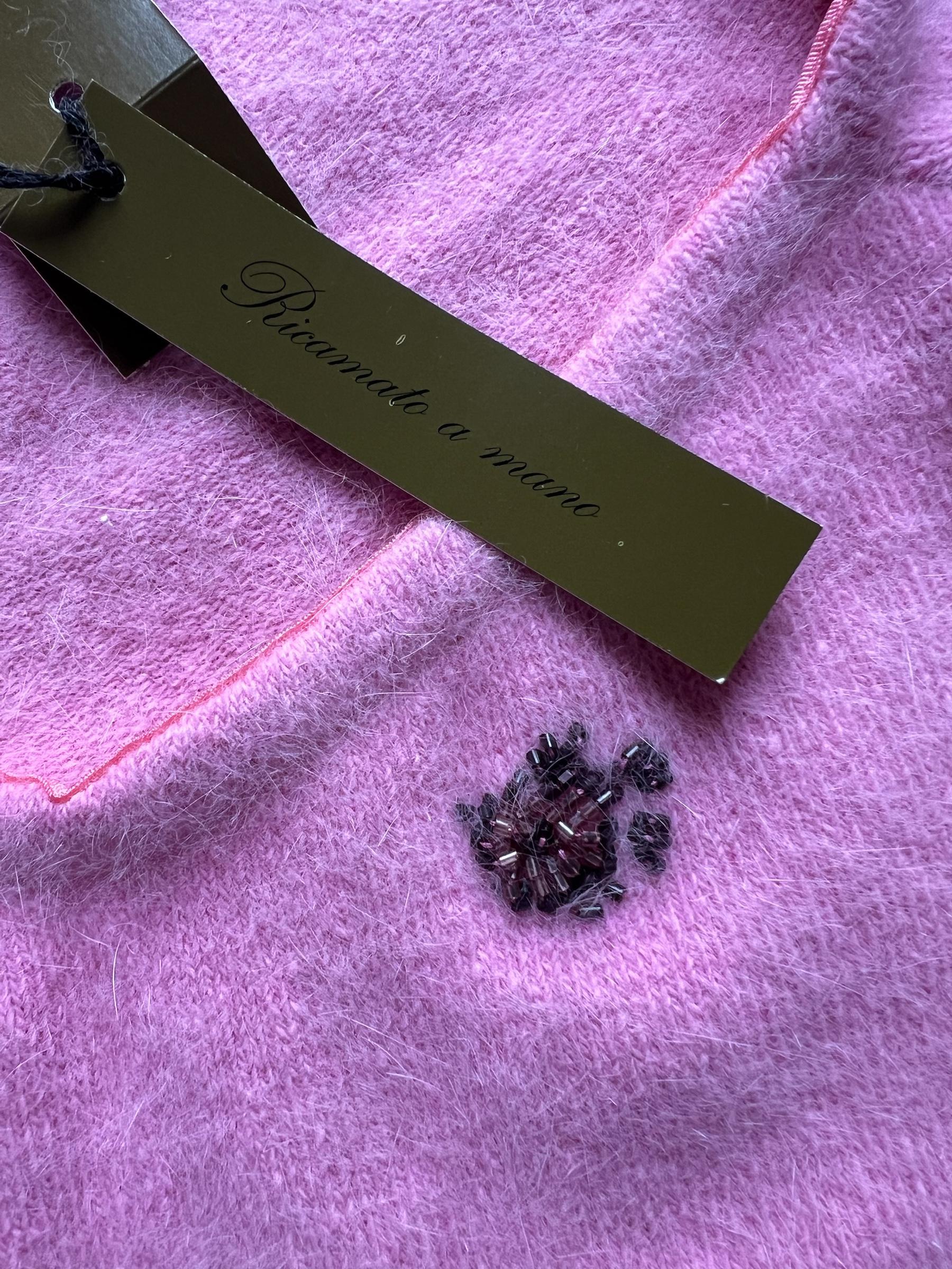 Maglioncino vintage Celine B in angora rosa
