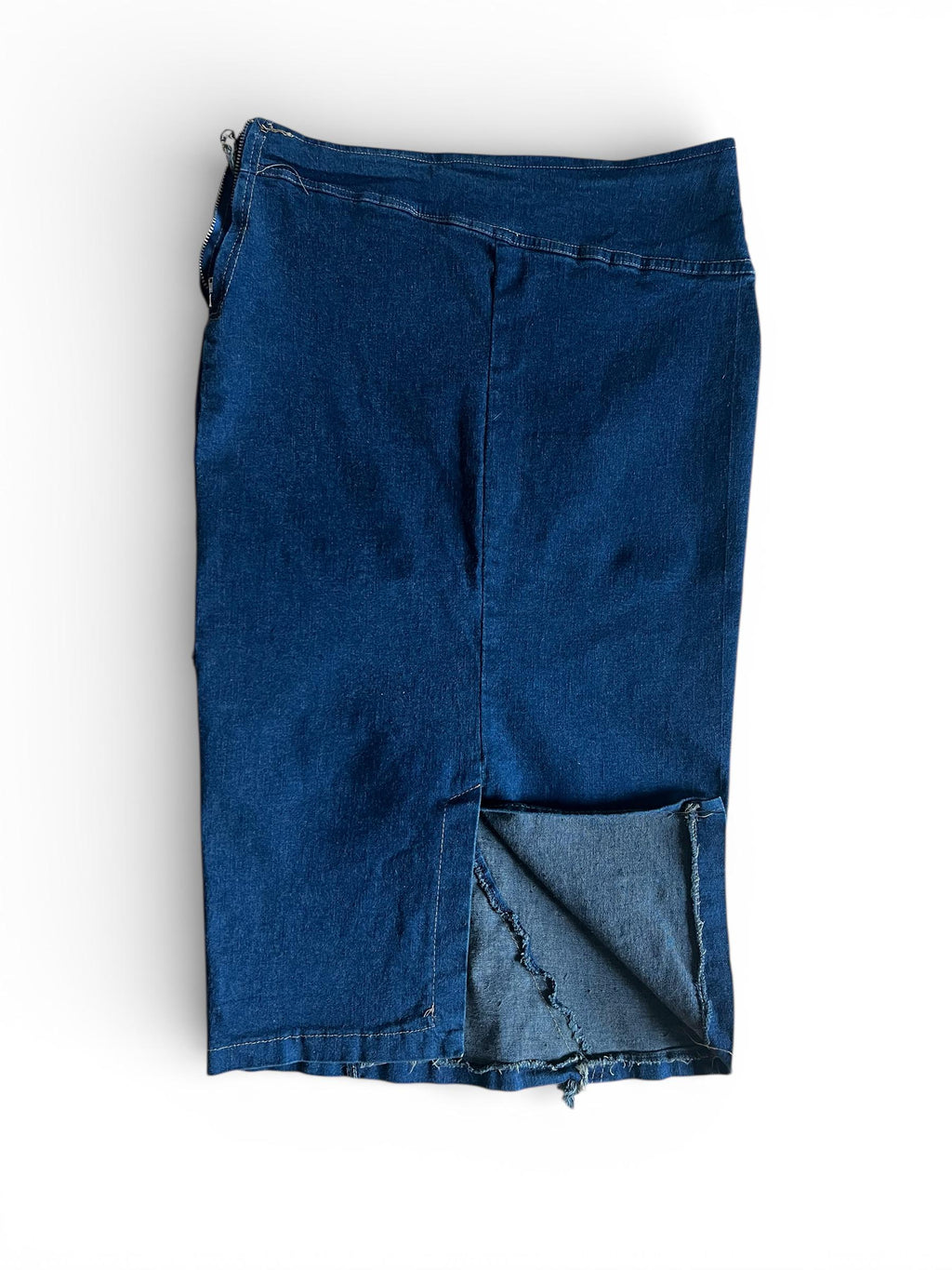 Gonna denim Y2K asimmetrica, gonna midi in jeans stile decostruito
