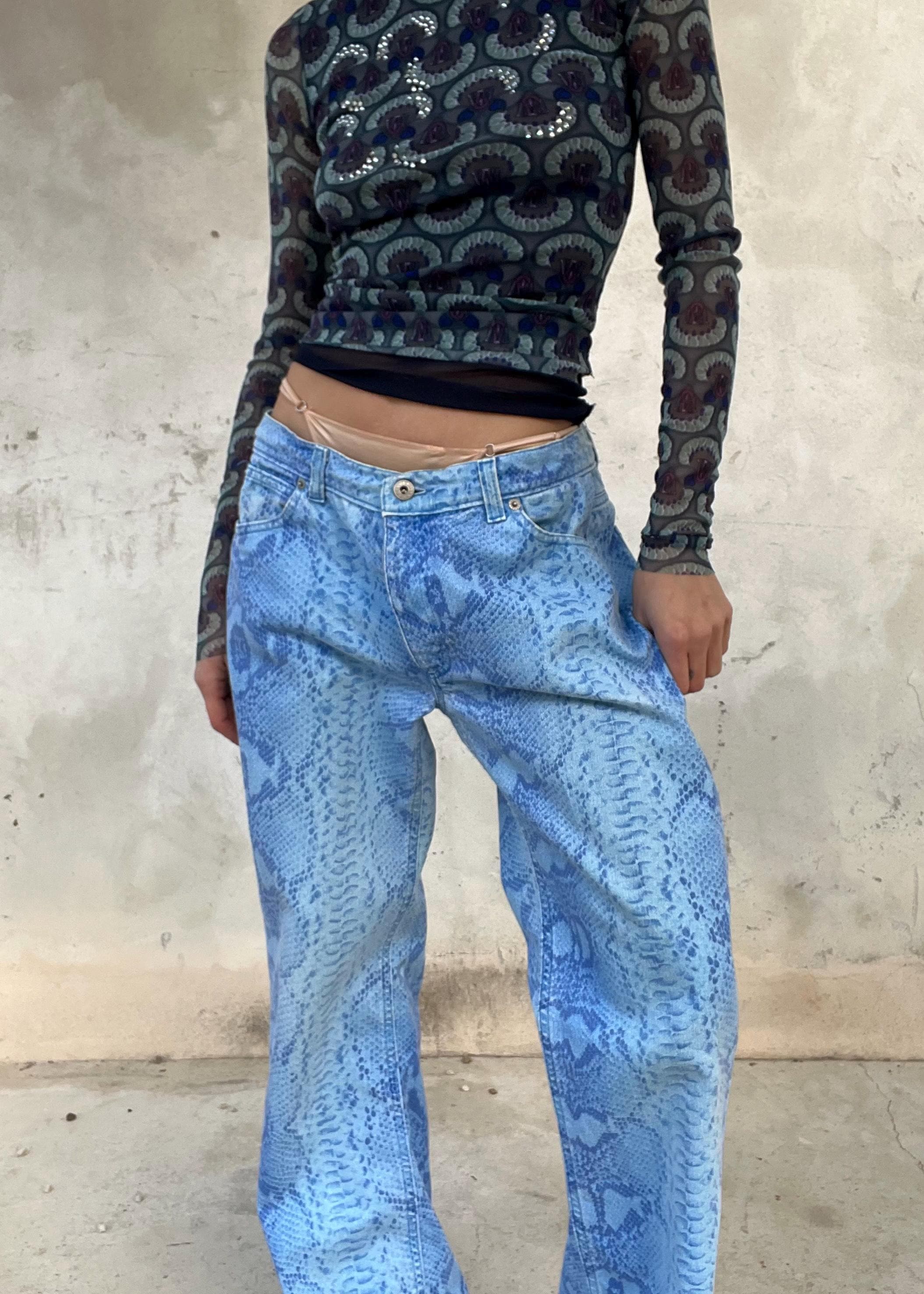 Jeans Vintage GUESS Stampati Effetto Pitone
