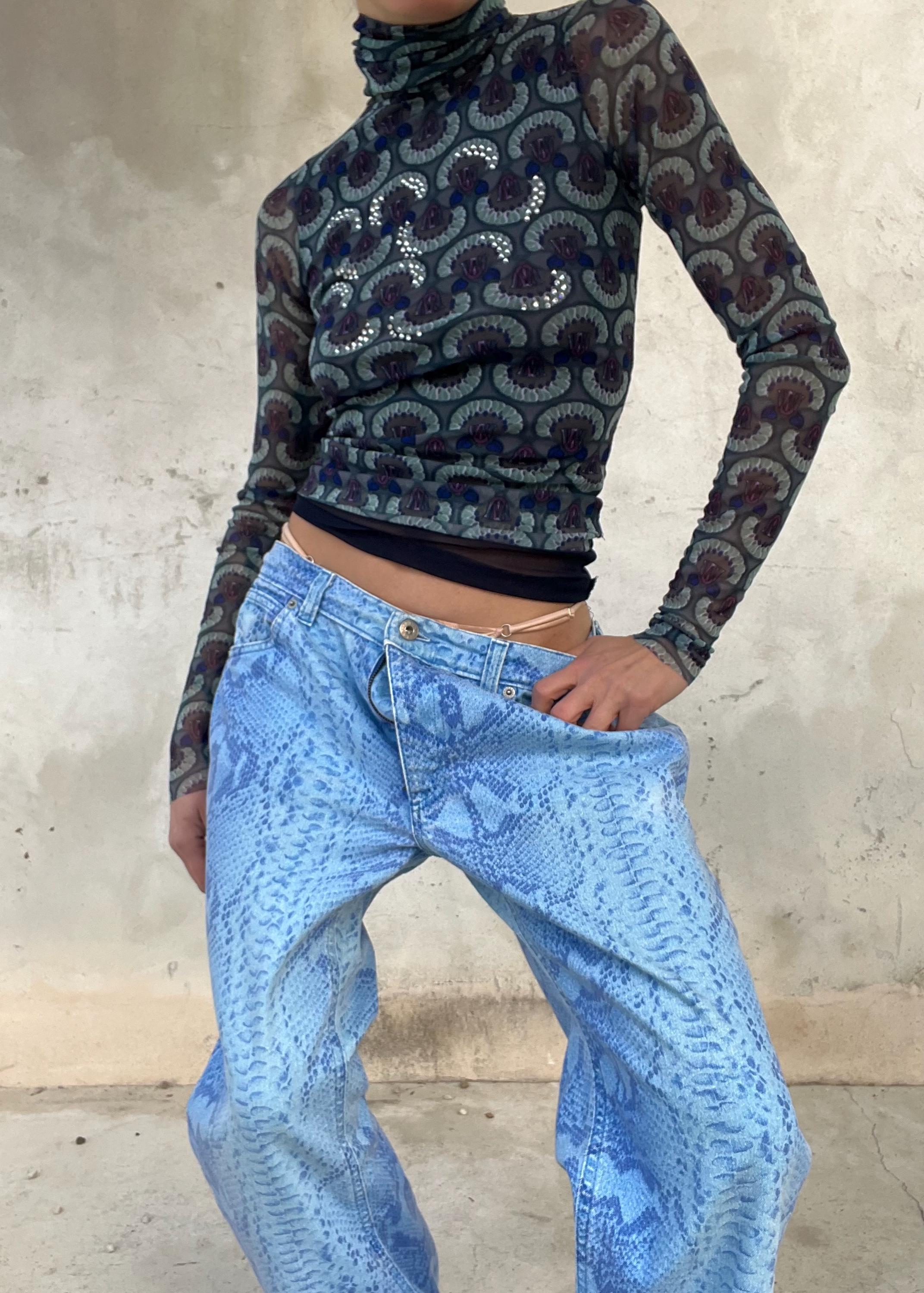 Jeans Vintage GUESS Stampati Effetto Pitone