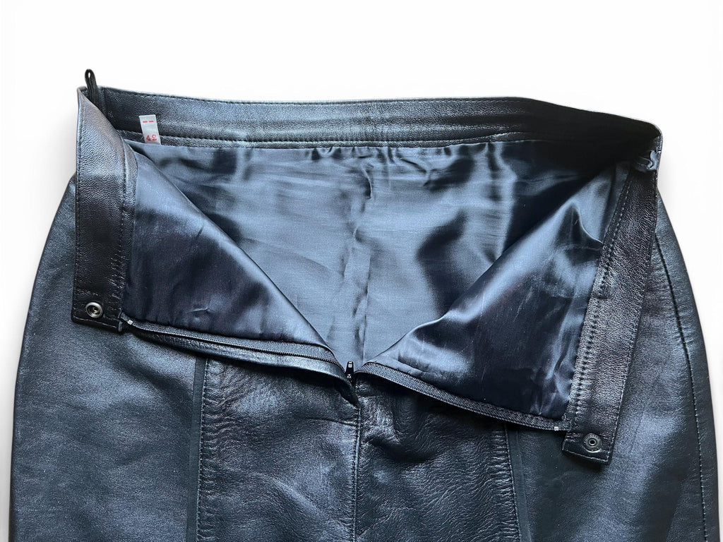 Gonna Mini Vintage in Vera Pelle Nera