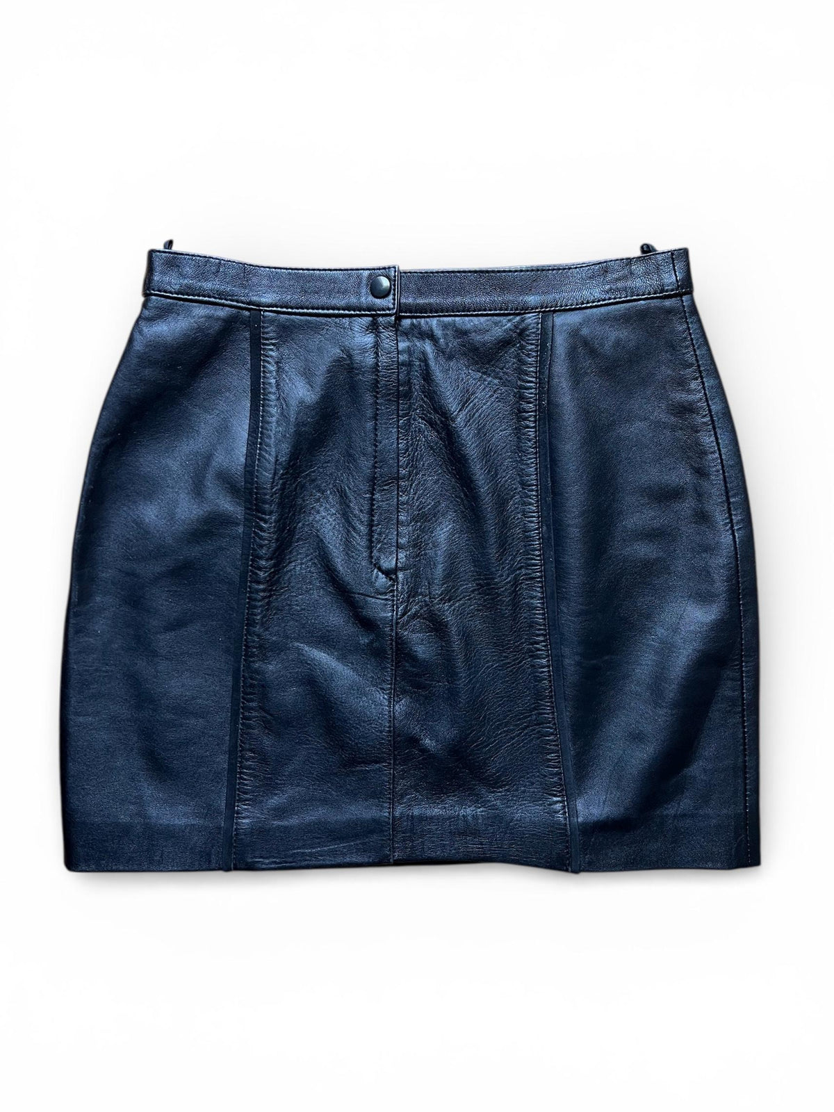Gonna Mini Vintage in Vera Pelle Nera