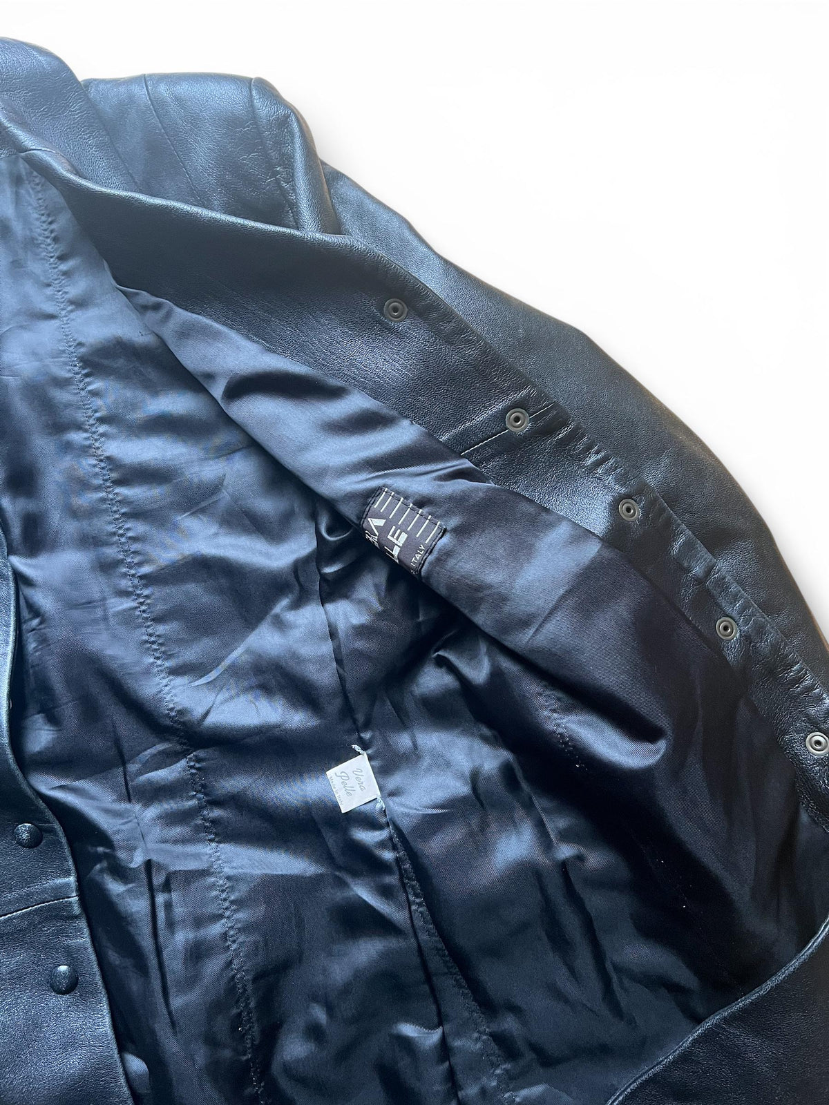 Trench Vintage in Pelle Nera Anni '90