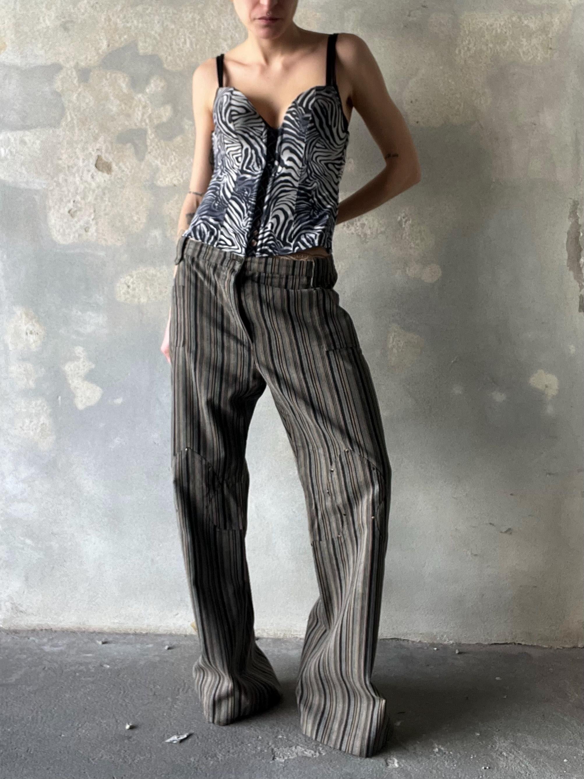 Corsetto stampa zebrata Y2K, bustier vintage animalier