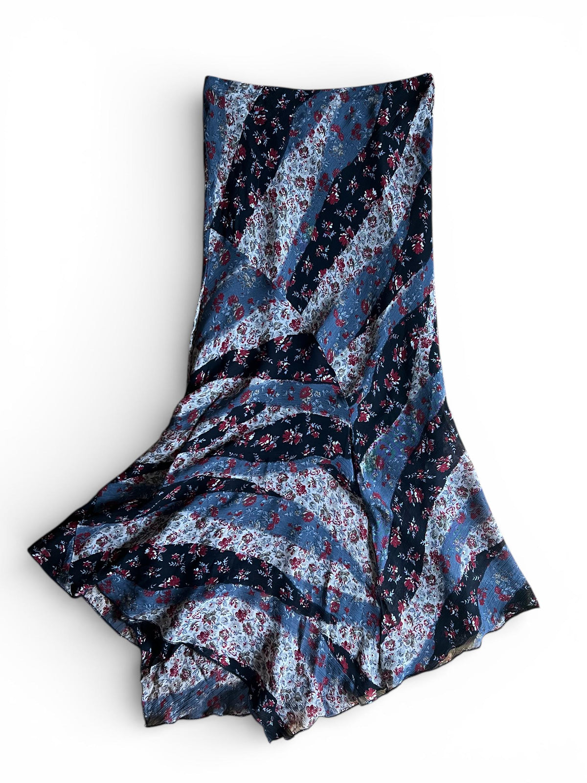 Gonna lunga floreale vintage, gonna fluida stile boho anni 2000