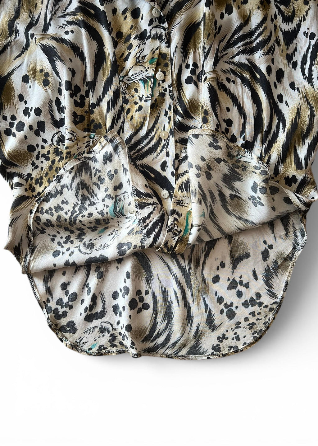 Camicia vintage animalier con stampa leopardo