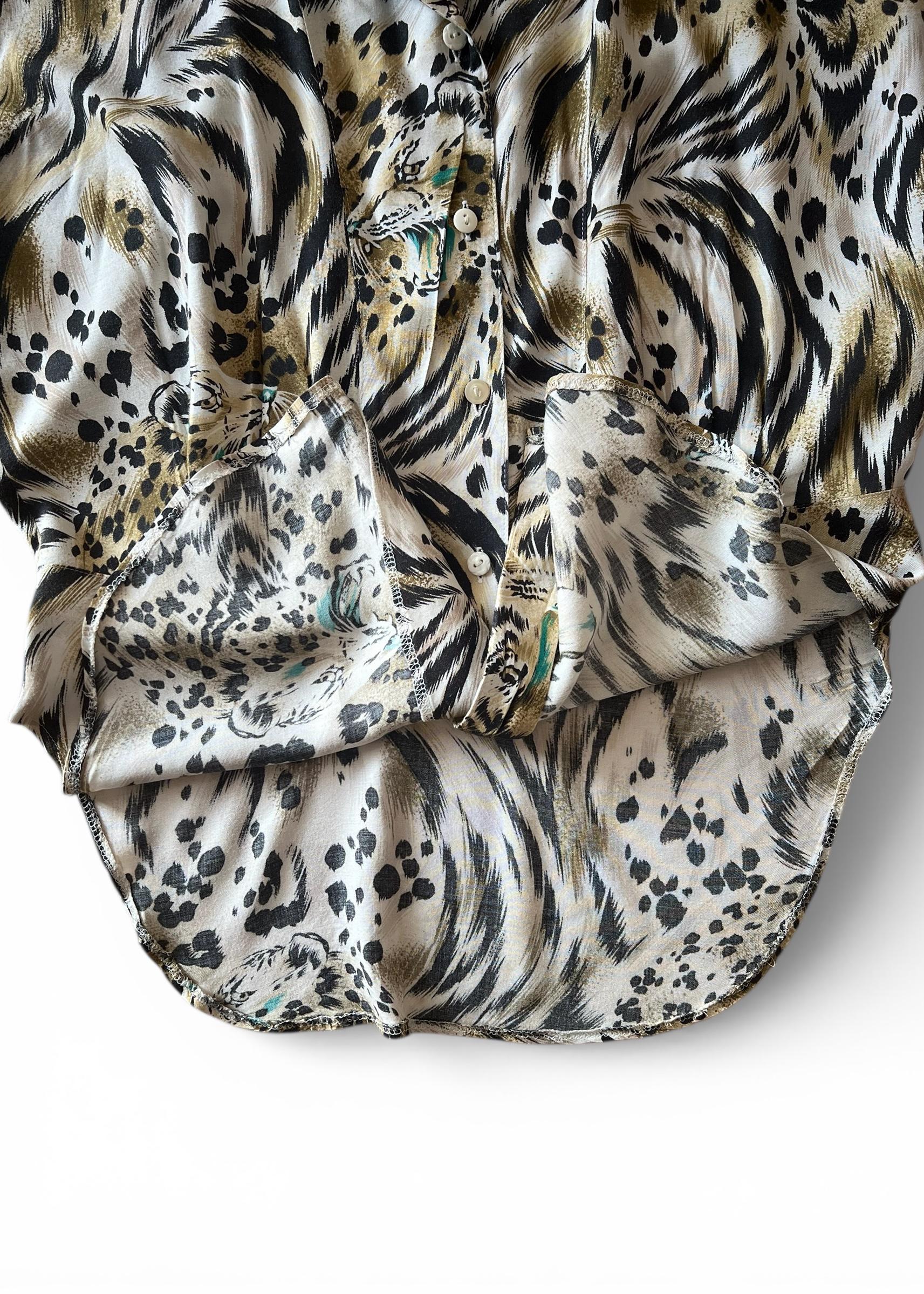 Camicia vintage animalier con stampa leopardo
