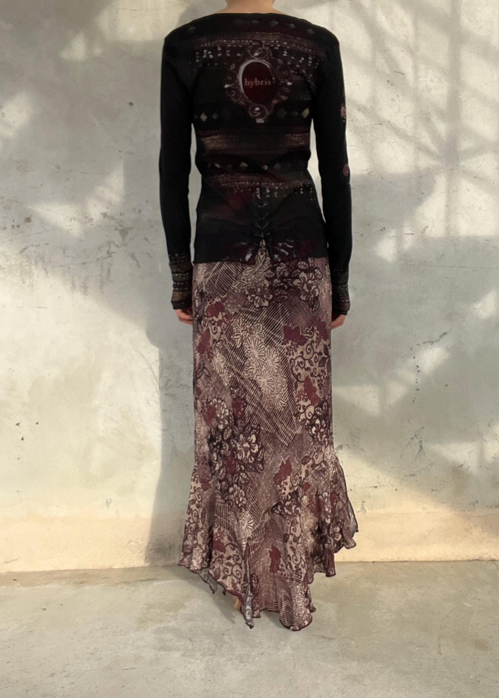 Top mesh trasparente stampato stile gothic Y2K